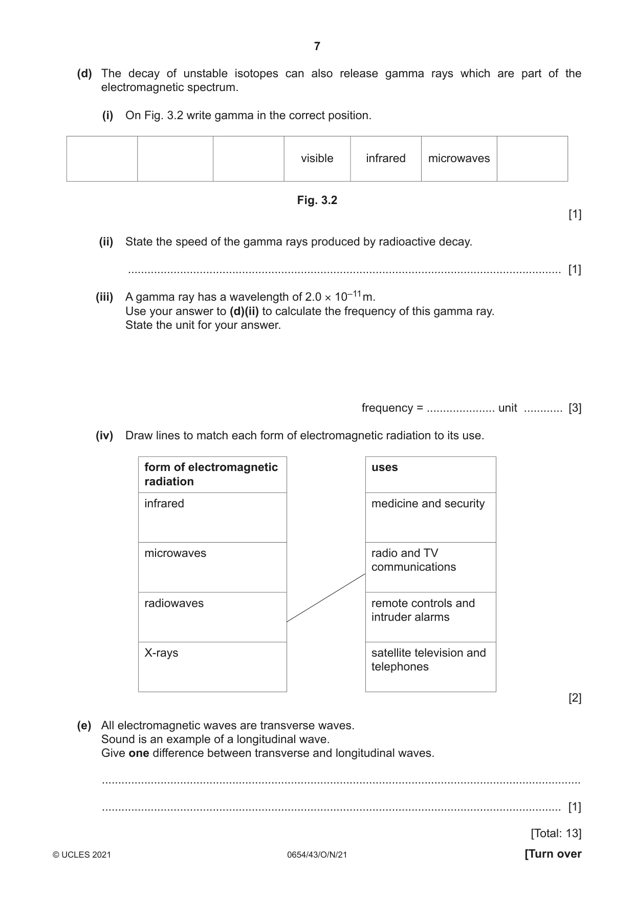 Cambridge IGCSE Sciences - Co-ordinated (Double) 0654 2021 Oct/Nov Paper 4 · Variant 3 question paper, page 7 of 28