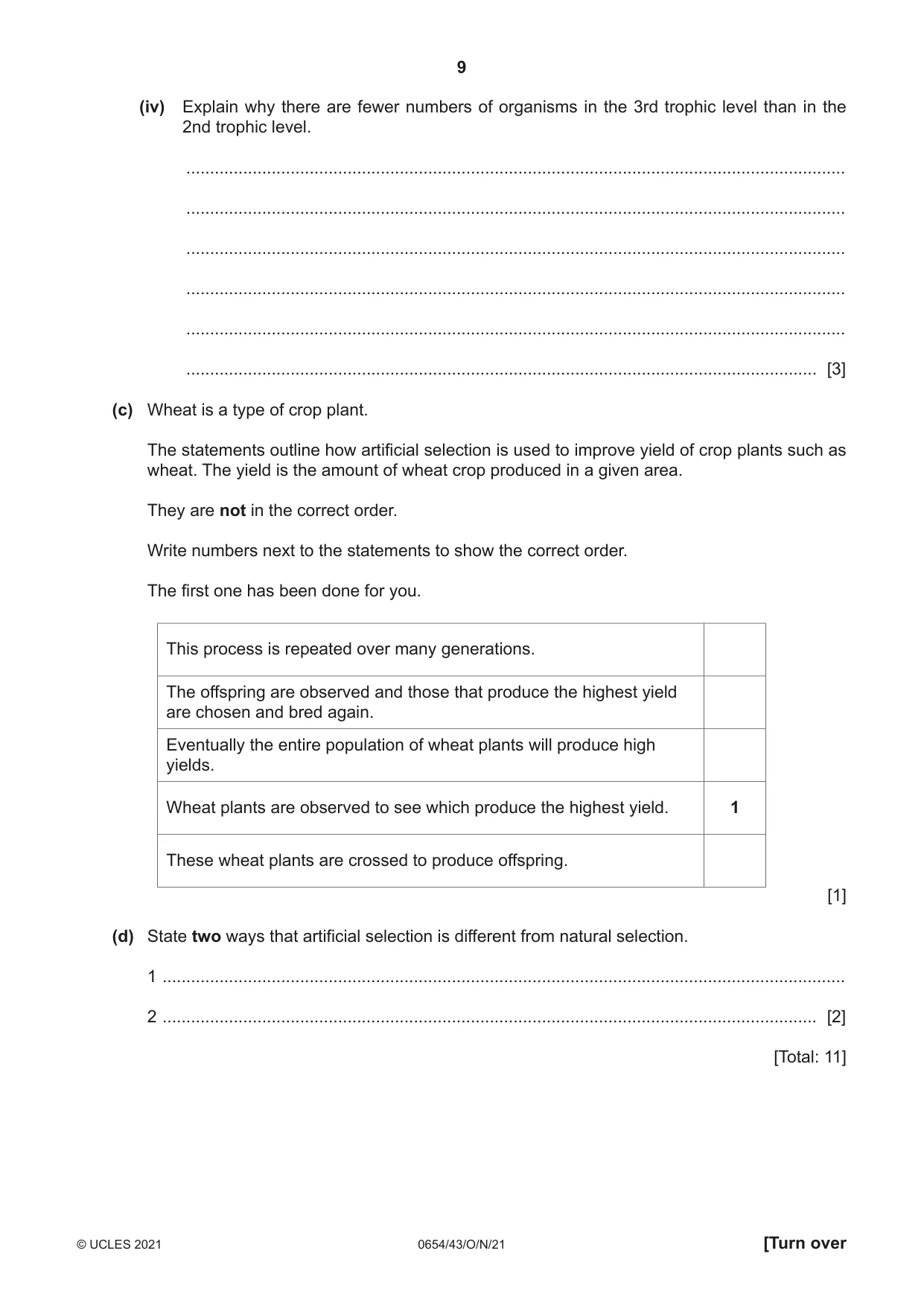 Cambridge IGCSE Sciences - Co-ordinated (Double) 0654 2021 Oct/Nov Paper 4 · Variant 3 question paper, page 9 of 28