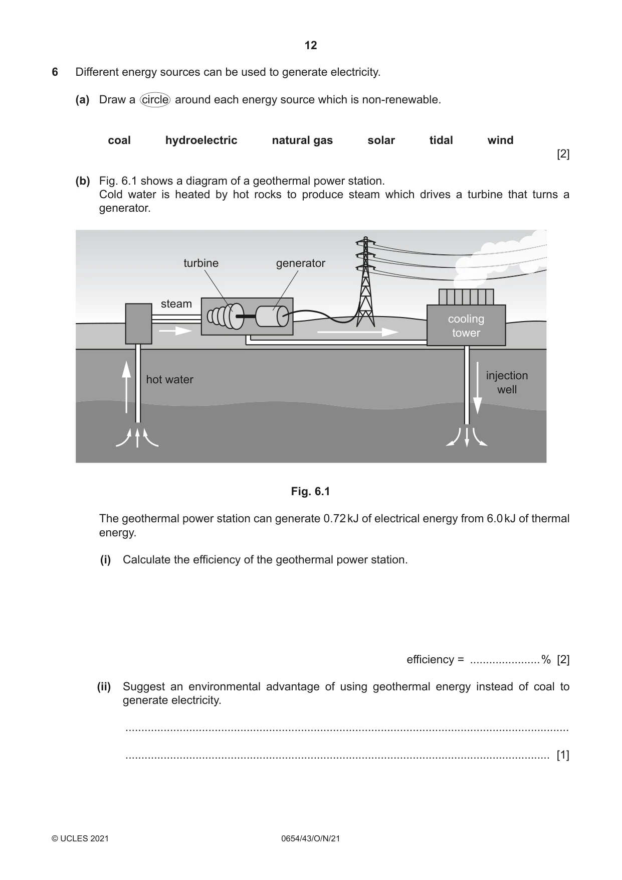 Cambridge IGCSE Sciences - Co-ordinated (Double) 0654 2021 Oct/Nov Paper 4 · Variant 3 question paper, page 12 of 28