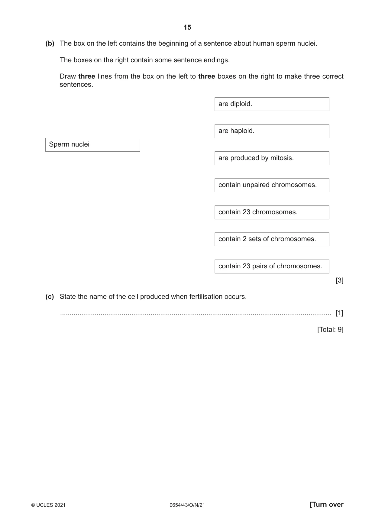 Cambridge IGCSE Sciences - Co-ordinated (Double) 0654 2021 Oct/Nov Paper 4 · Variant 3 question paper, page 15 of 28