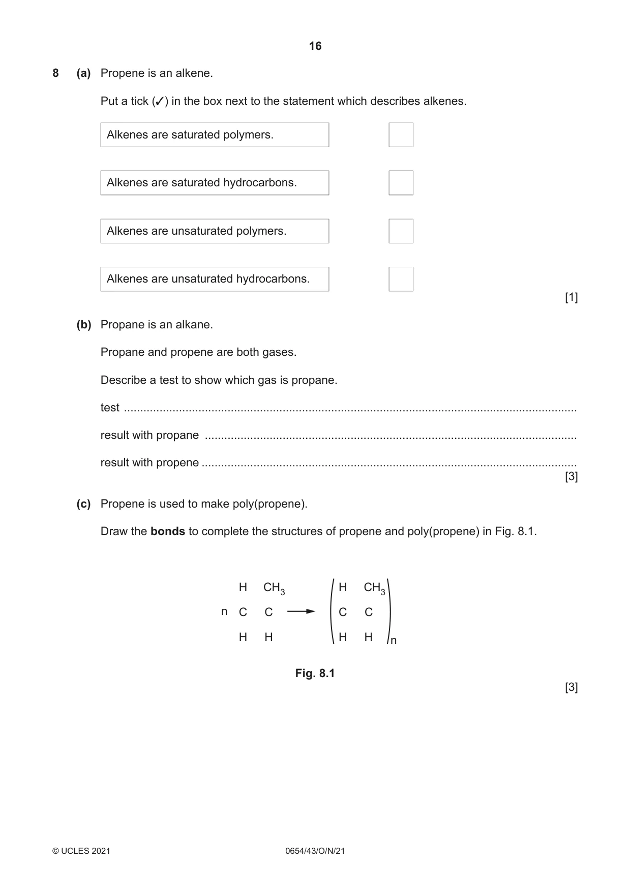 Cambridge IGCSE Sciences - Co-ordinated (Double) 0654 2021 Oct/Nov Paper 4 · Variant 3 question paper, page 16 of 28