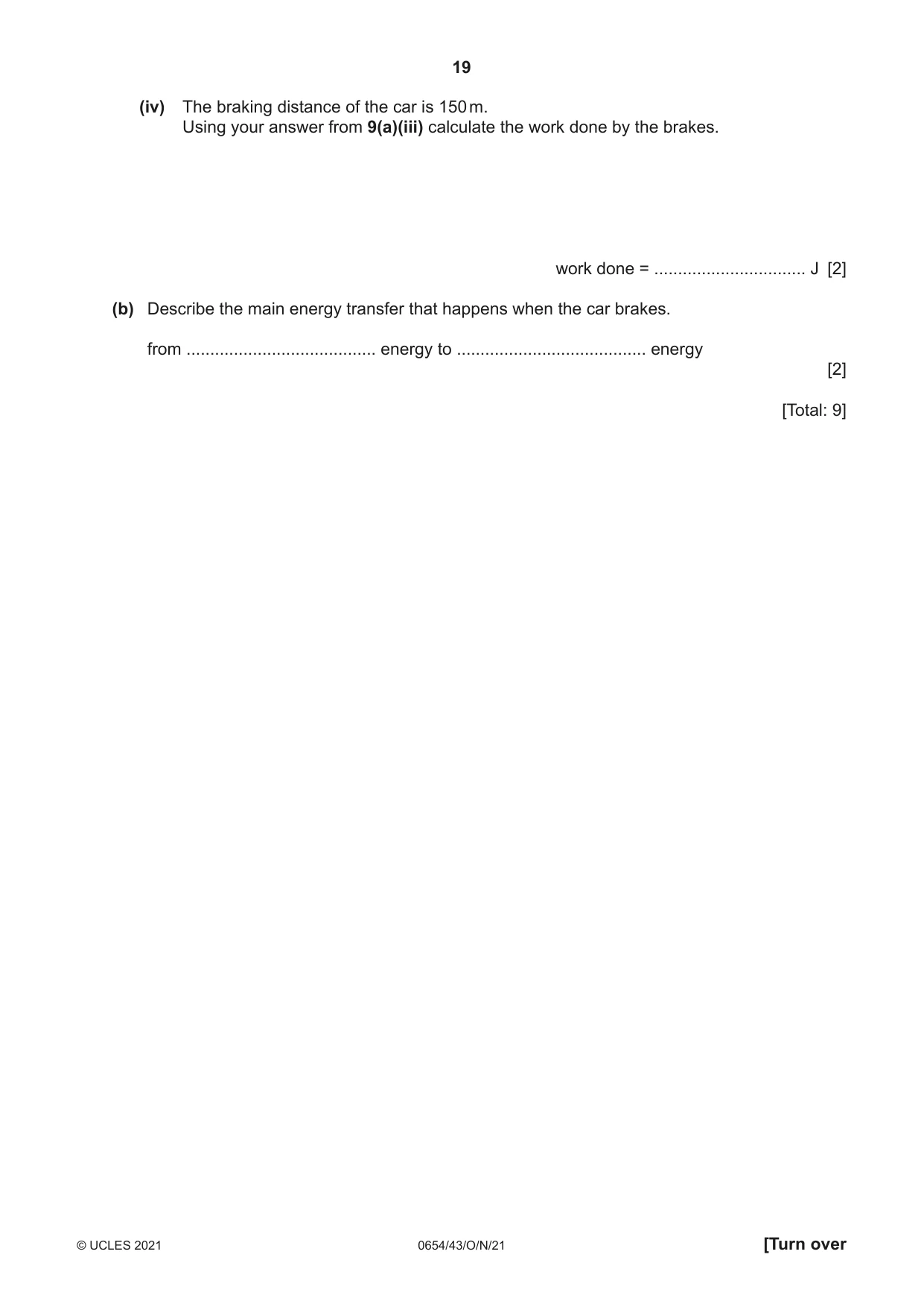 Cambridge IGCSE Sciences - Co-ordinated (Double) 0654 2021 Oct/Nov Paper 4 · Variant 3 question paper, page 19 of 28