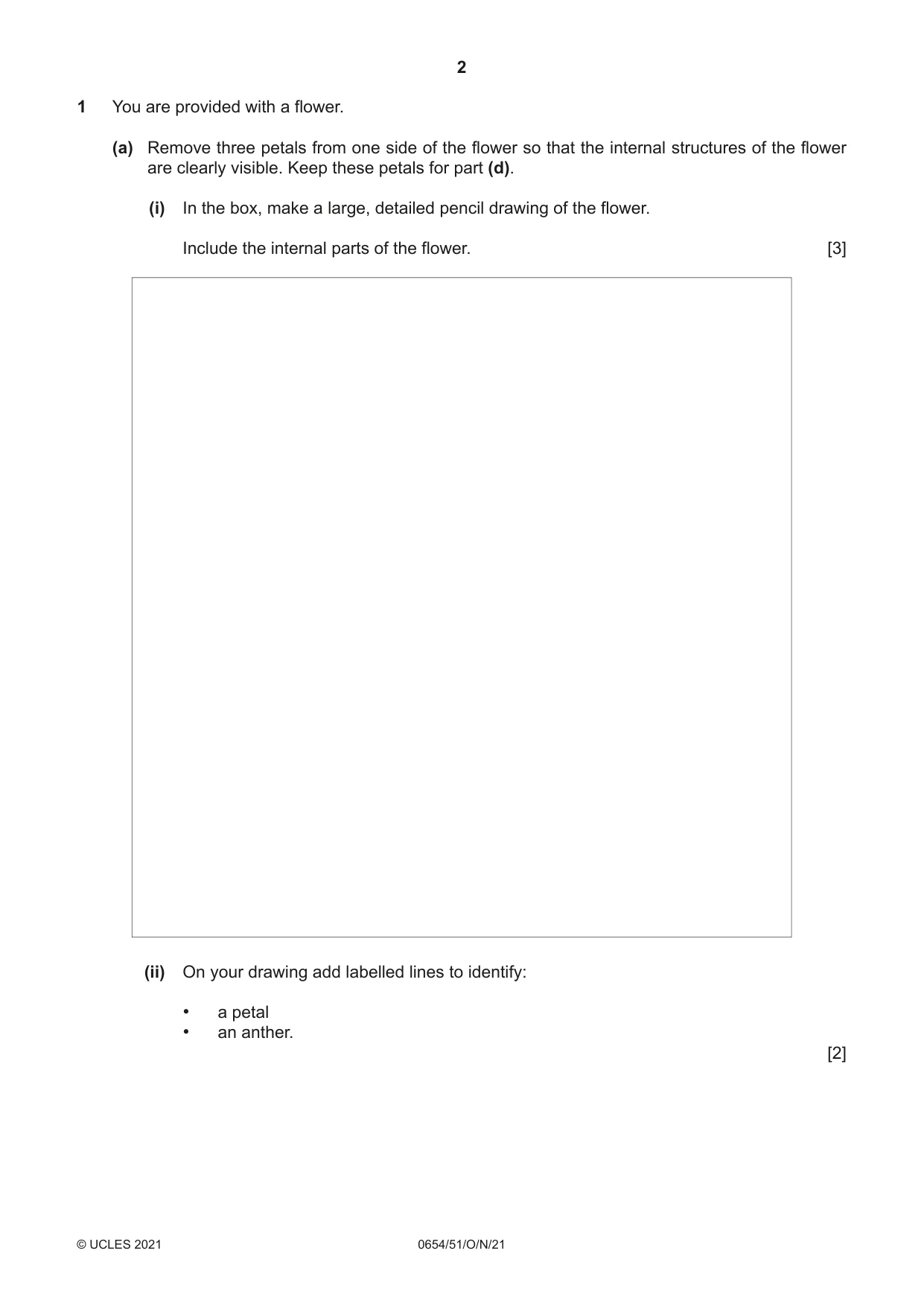 Cambridge IGCSE Sciences - Co-ordinated (Double) 0654 2021 Oct/Nov Paper 5 · Variant 1 question paper, page 2 of 16