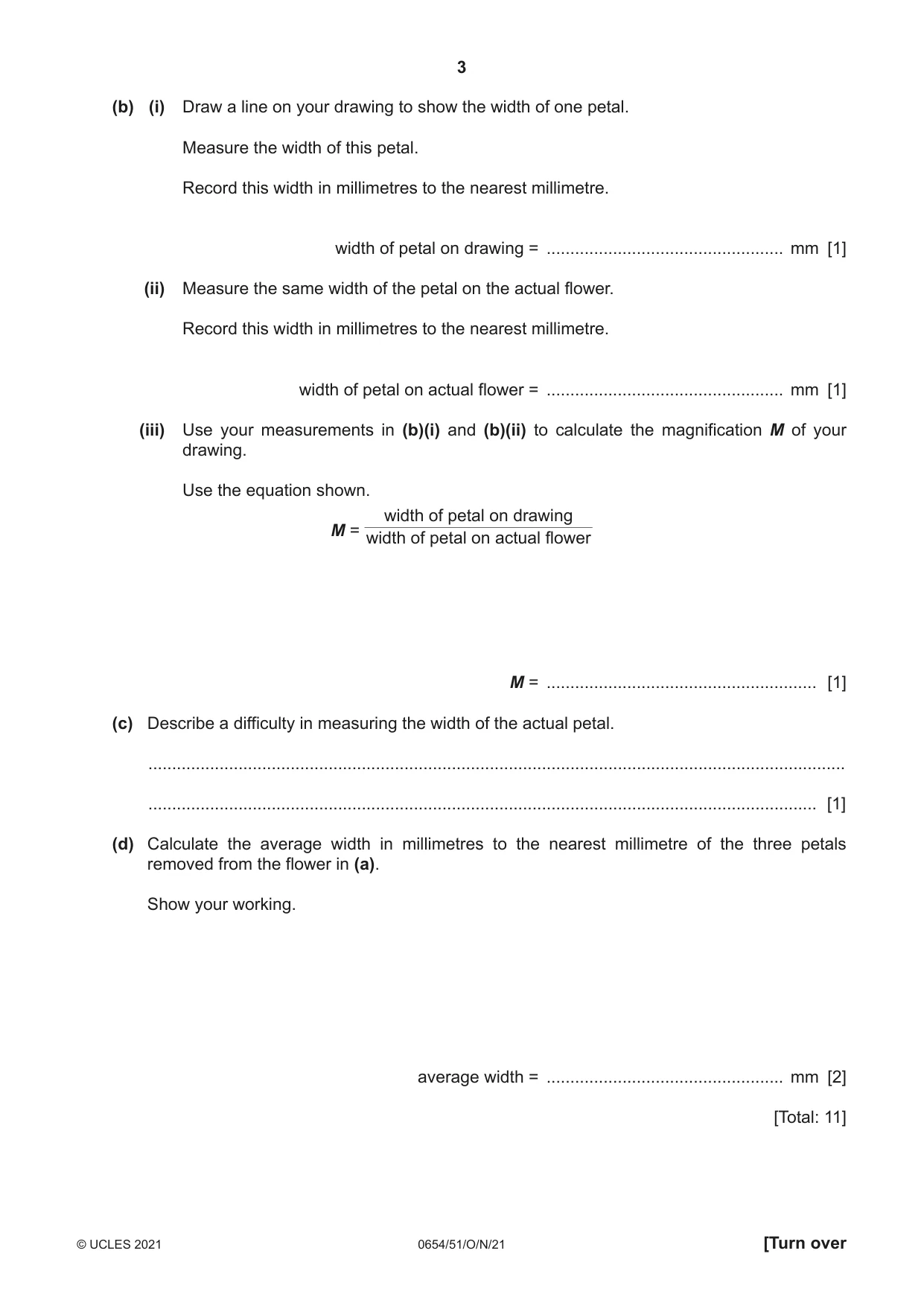 Cambridge IGCSE Sciences - Co-ordinated (Double) 0654 2021 Oct/Nov Paper 5 · Variant 1 question paper, page 3 of 16
