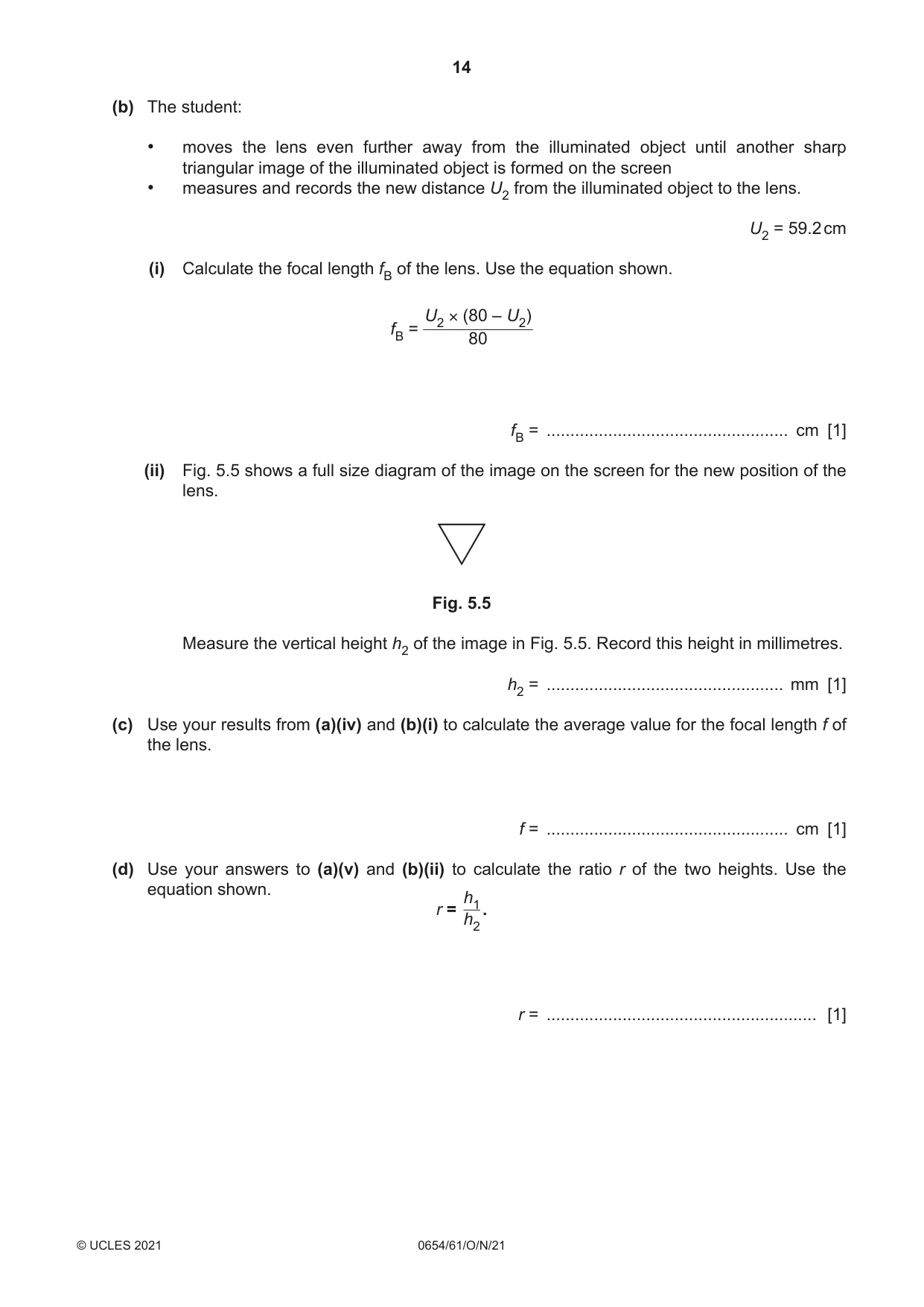Cambridge IGCSE Sciences - Co-ordinated (Double) 0654 2021 Oct/Nov Paper 6 · Variant 1 question paper, page 14 of 20