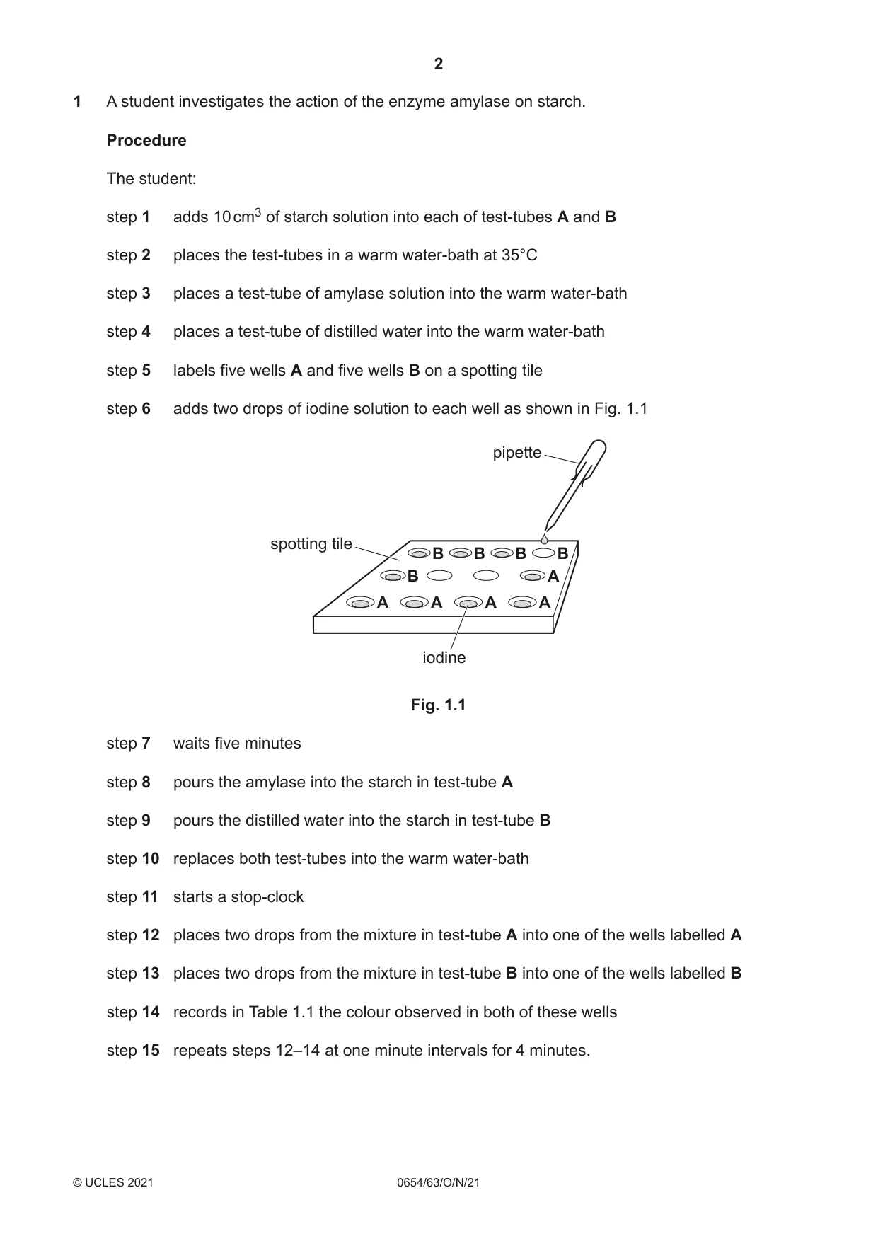 Cambridge IGCSE Sciences - Co-ordinated (Double) 0654 2021 Oct/Nov Paper 6 · Variant 3 question paper, page 2 of 20