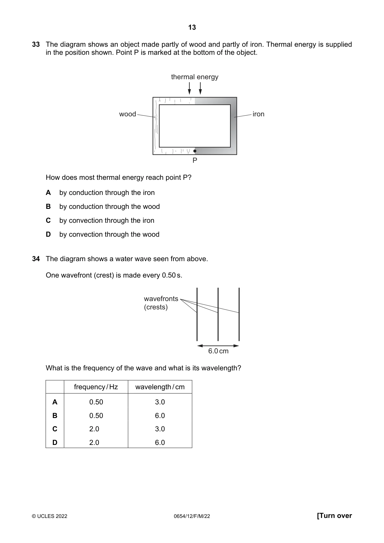 Cambridge IGCSE Sciences - Co-ordinated (Double) 0654 2022 Feb/March Paper 1 · Variant 2 question paper, page 13 of 20