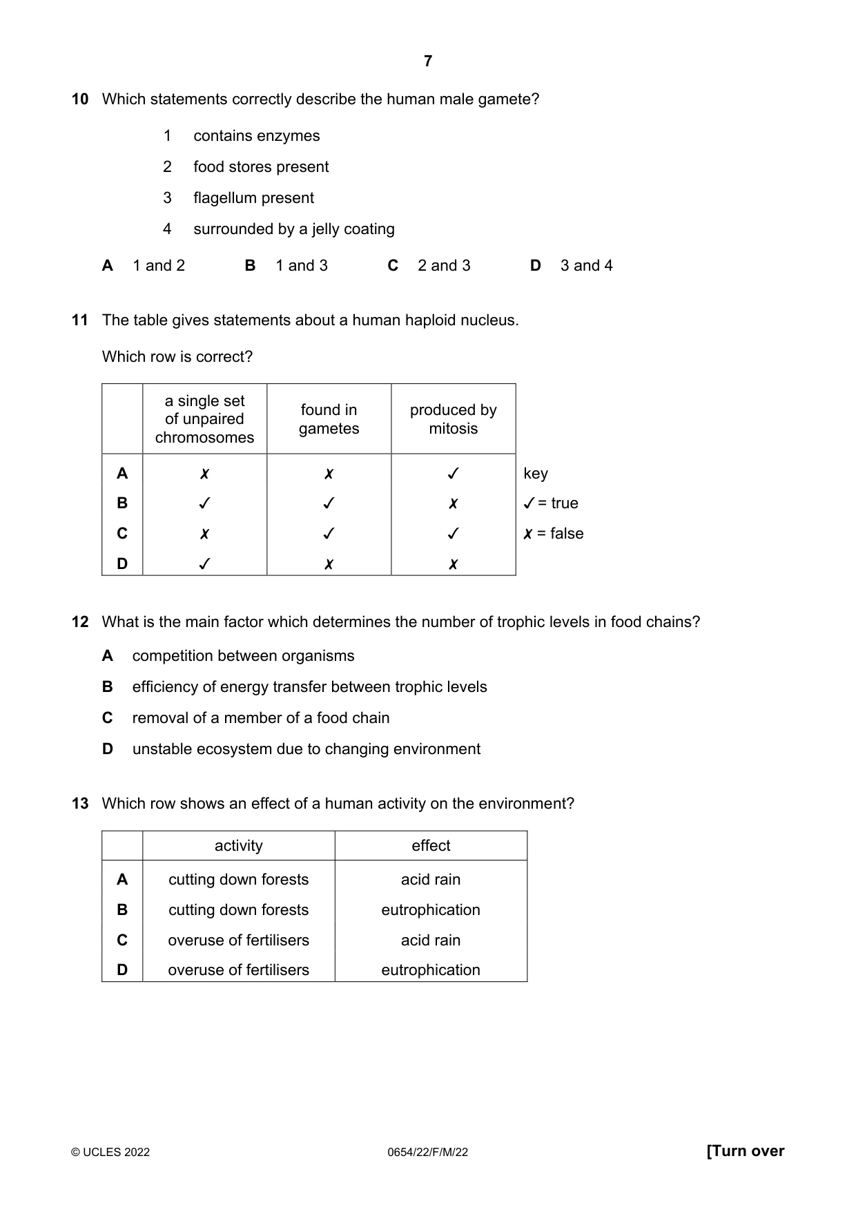 Cambridge IGCSE Sciences - Co-ordinated (Double) 0654 2022 Feb/March Paper 2 · Variant 2 question paper, page 7 of 20