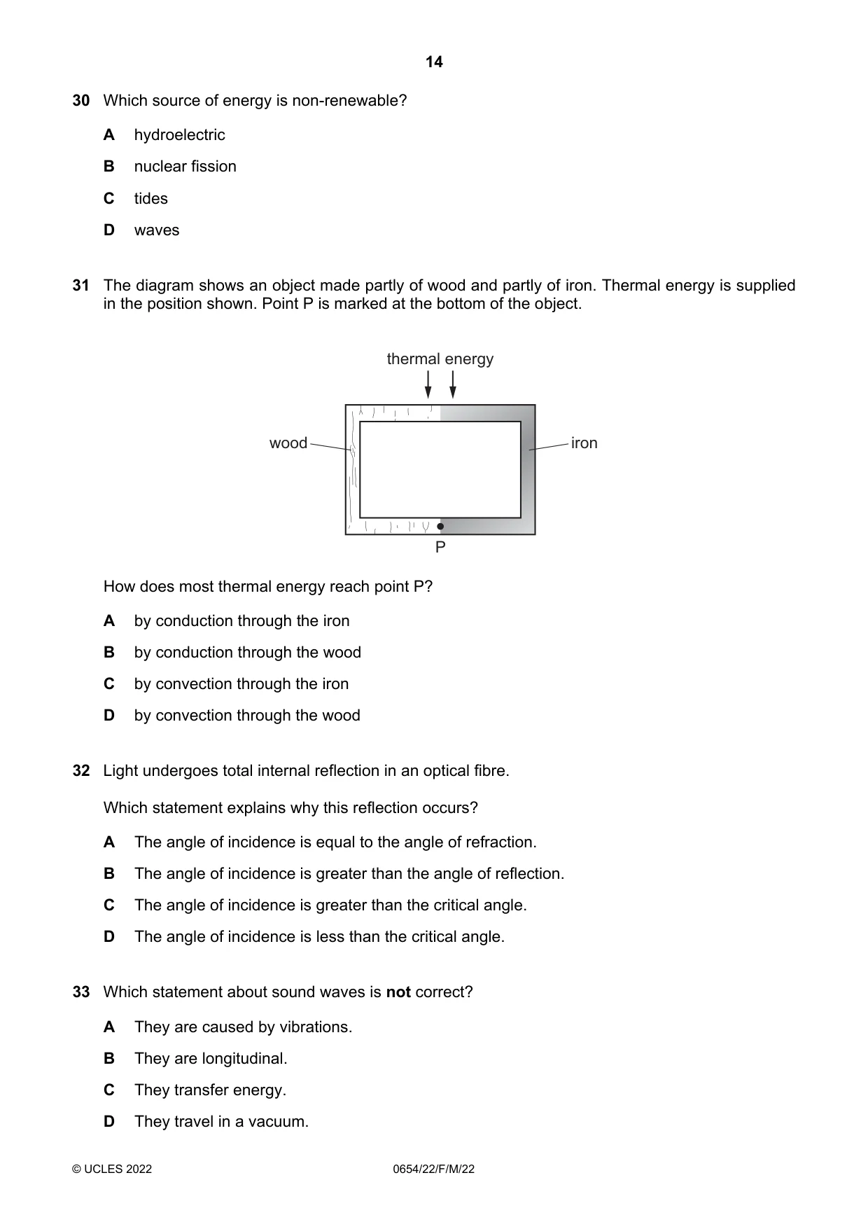Cambridge IGCSE Sciences - Co-ordinated (Double) 0654 2022 Feb/March Paper 2 · Variant 2 question paper, page 14 of 20