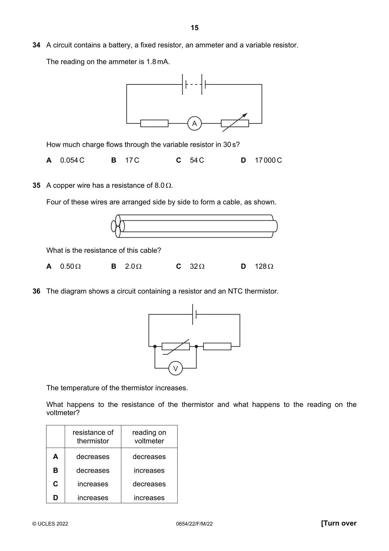 Cambridge IGCSE Sciences - Co-ordinated (Double) 0654 2022 Feb/March Paper 2 · Variant 2 question paper, page 15 of 20