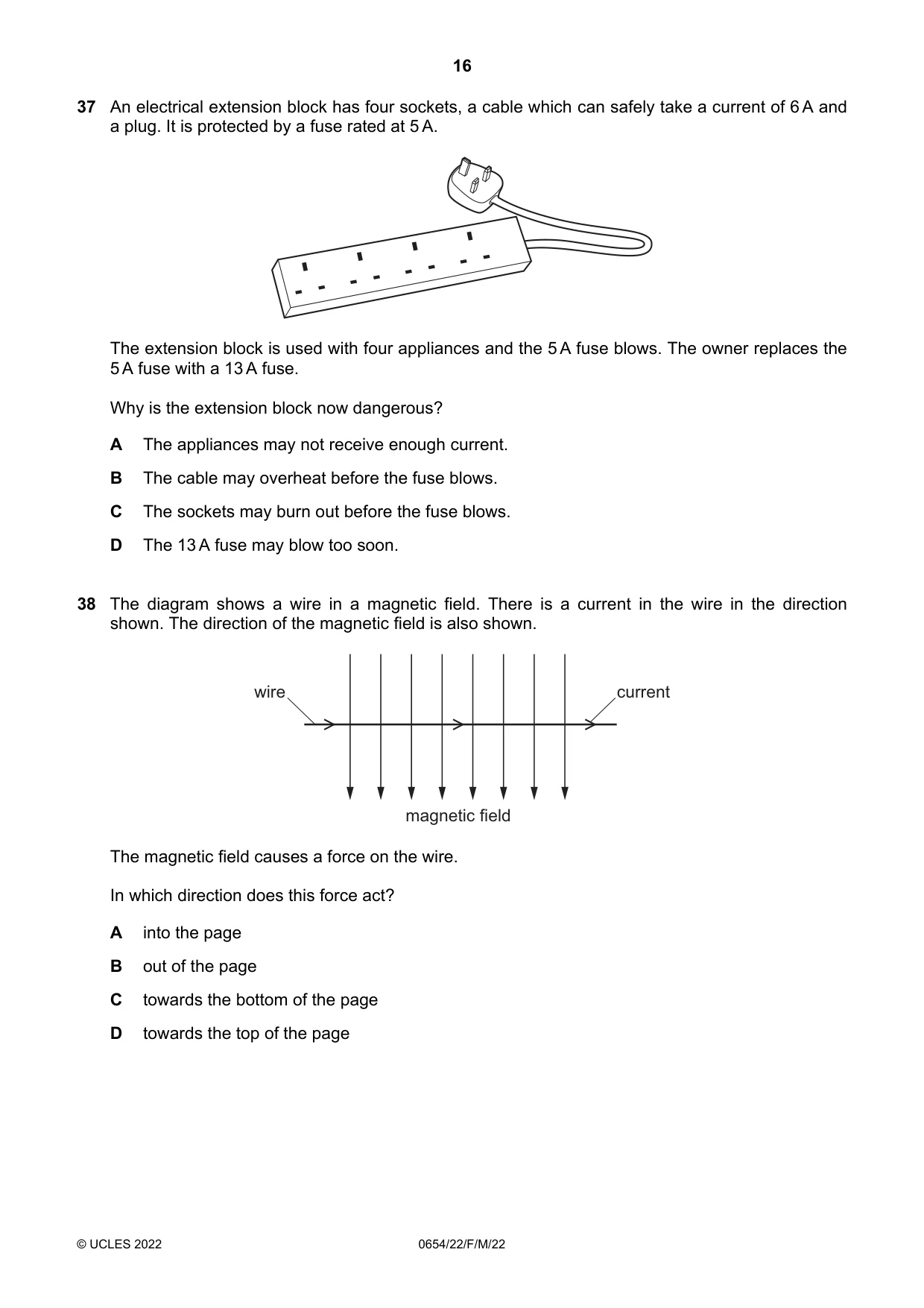 Cambridge IGCSE Sciences - Co-ordinated (Double) 0654 2022 Feb/March Paper 2 · Variant 2 question paper, page 16 of 20