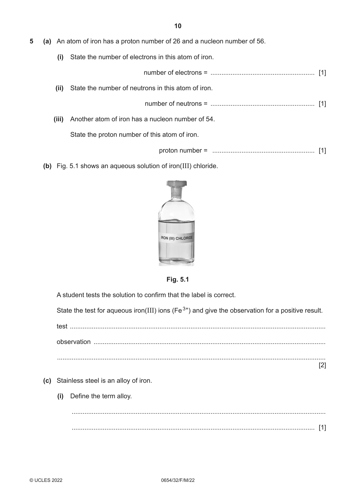 Cambridge IGCSE Sciences - Co-ordinated (Double) 0654 2022 Feb/March Paper 3 · Variant 2 question paper, page 10 of 28