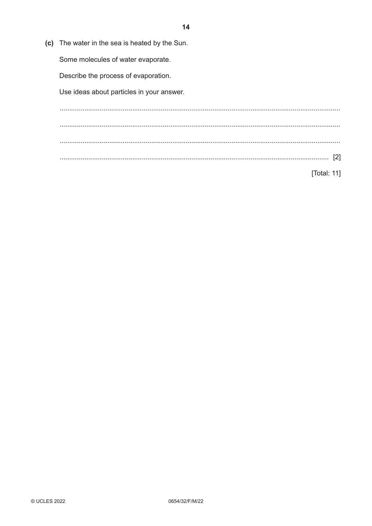 Cambridge IGCSE Sciences - Co-ordinated (Double) 0654 2022 Feb/March Paper 3 · Variant 2 question paper, page 14 of 28