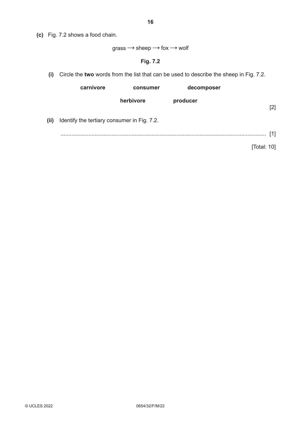 Cambridge IGCSE Sciences - Co-ordinated (Double) 0654 2022 Feb/March Paper 3 · Variant 2 question paper, page 16 of 28