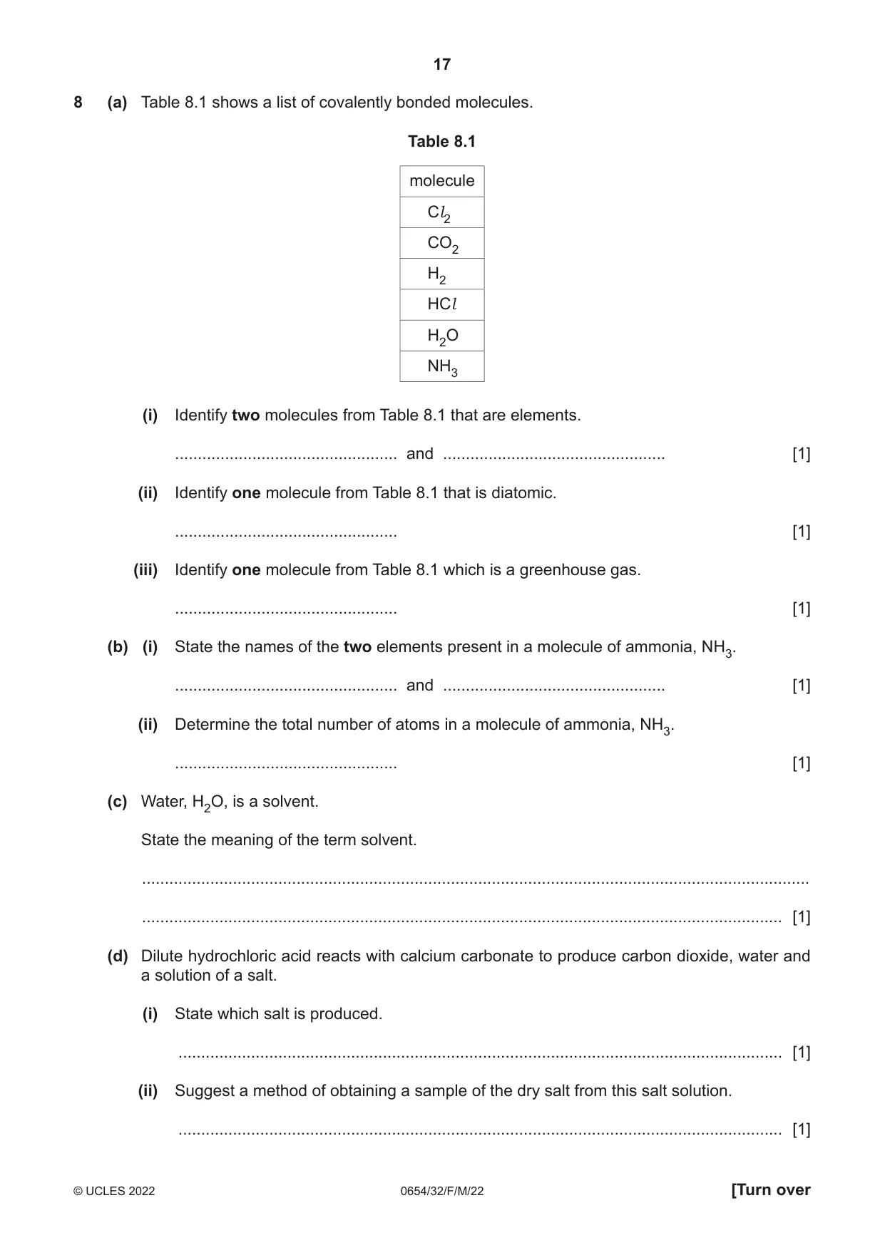 Cambridge IGCSE Sciences - Co-ordinated (Double) 0654 2022 Feb/March Paper 3 · Variant 2 question paper, page 17 of 28