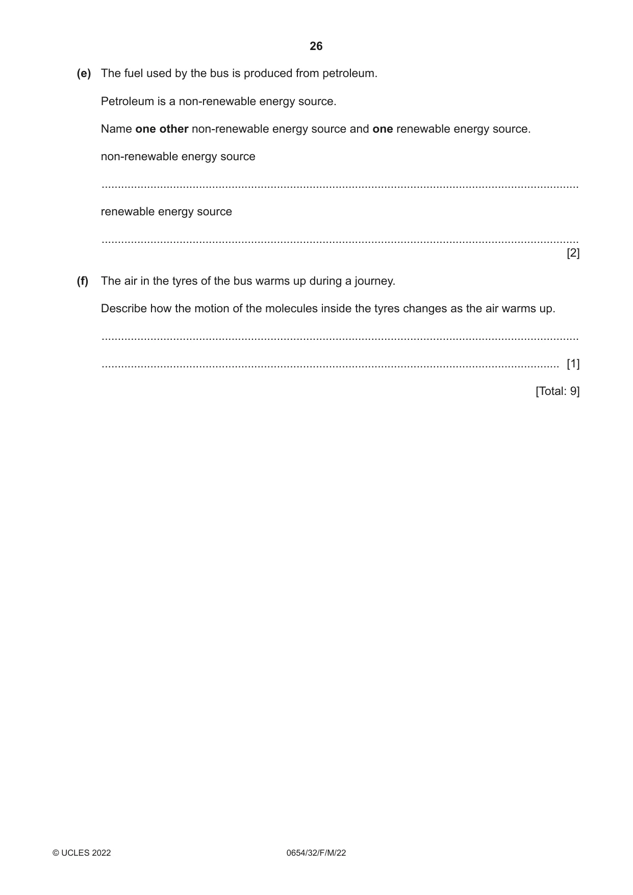 Cambridge IGCSE Sciences - Co-ordinated (Double) 0654 2022 Feb/March Paper 3 · Variant 2 question paper, page 26 of 28