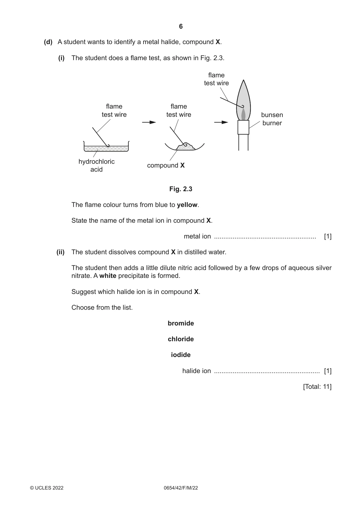 Cambridge IGCSE Sciences - Co-ordinated (Double) 0654 2022 Feb/March Paper 4 · Variant 2 question paper, page 6 of 28