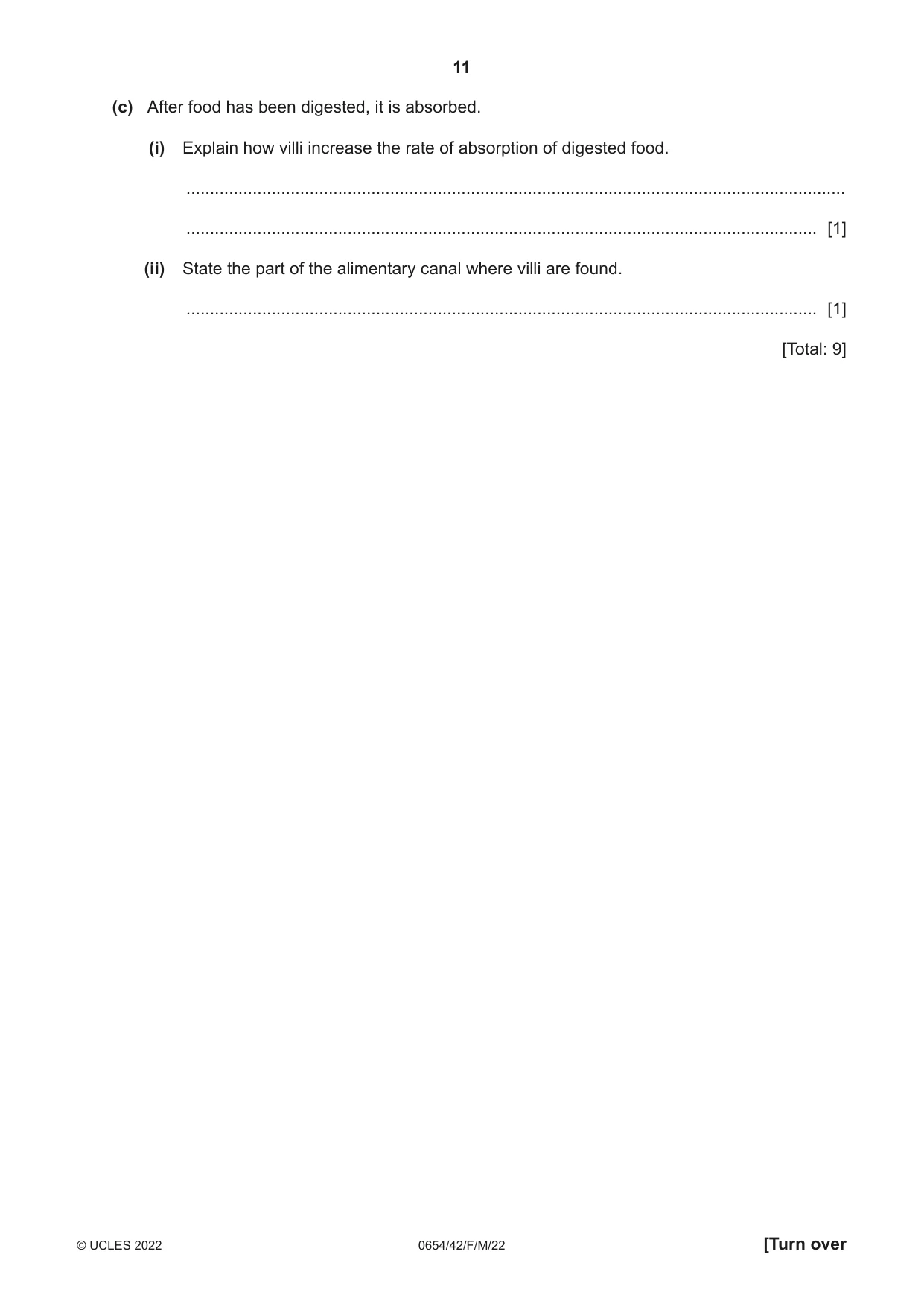 Cambridge IGCSE Sciences - Co-ordinated (Double) 0654 2022 Feb/March Paper 4 · Variant 2 question paper, page 11 of 28