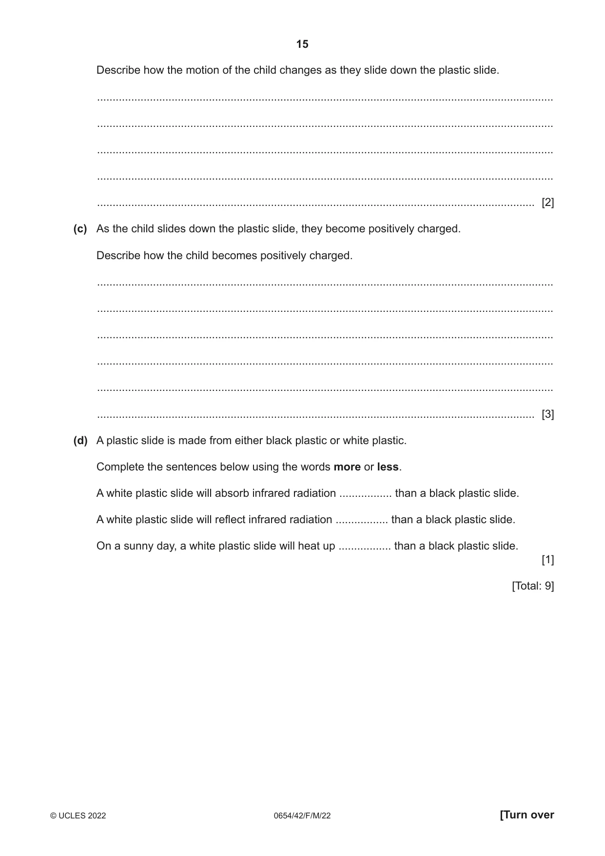 Cambridge IGCSE Sciences - Co-ordinated (Double) 0654 2022 Feb/March Paper 4 · Variant 2 question paper, page 15 of 28