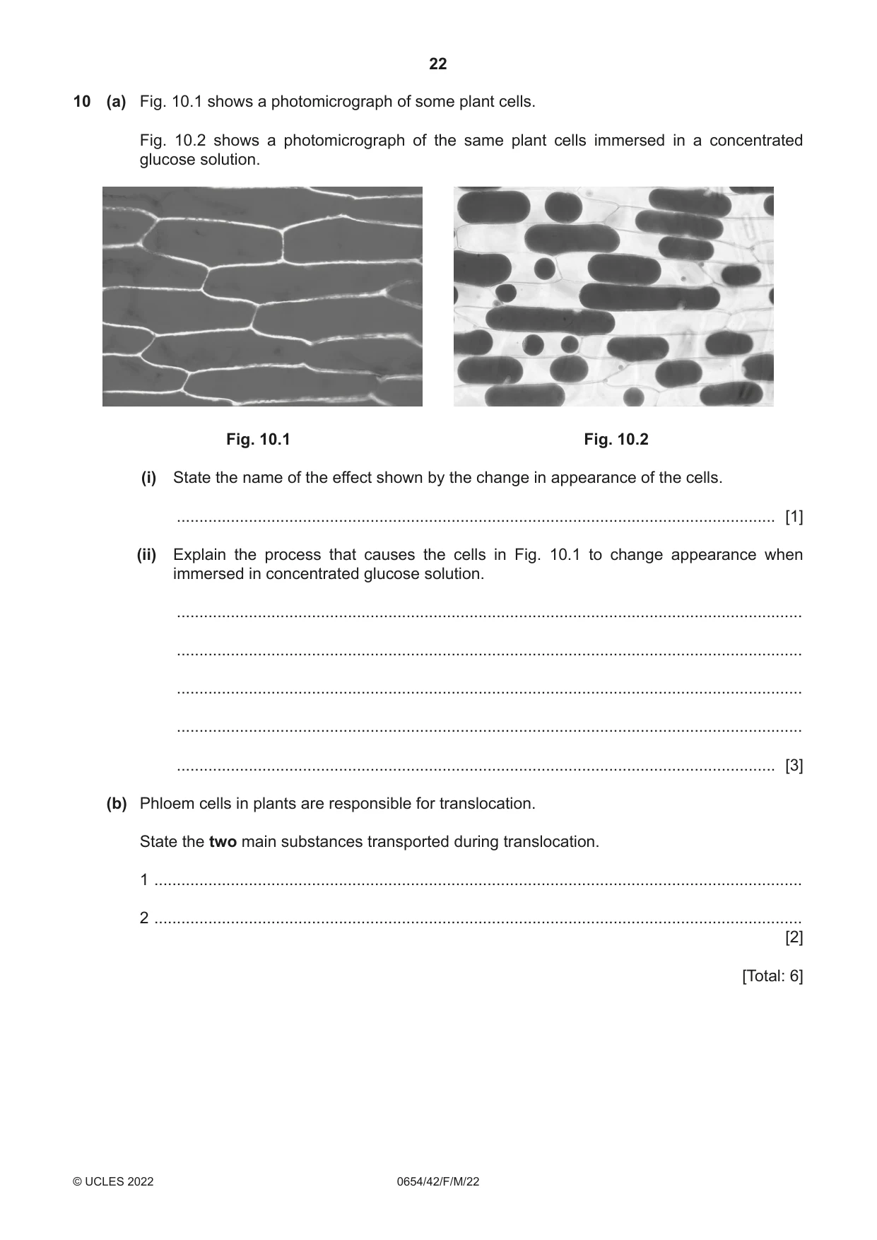 Cambridge IGCSE Sciences - Co-ordinated (Double) 0654 2022 Feb/March Paper 4 · Variant 2 question paper, page 22 of 28