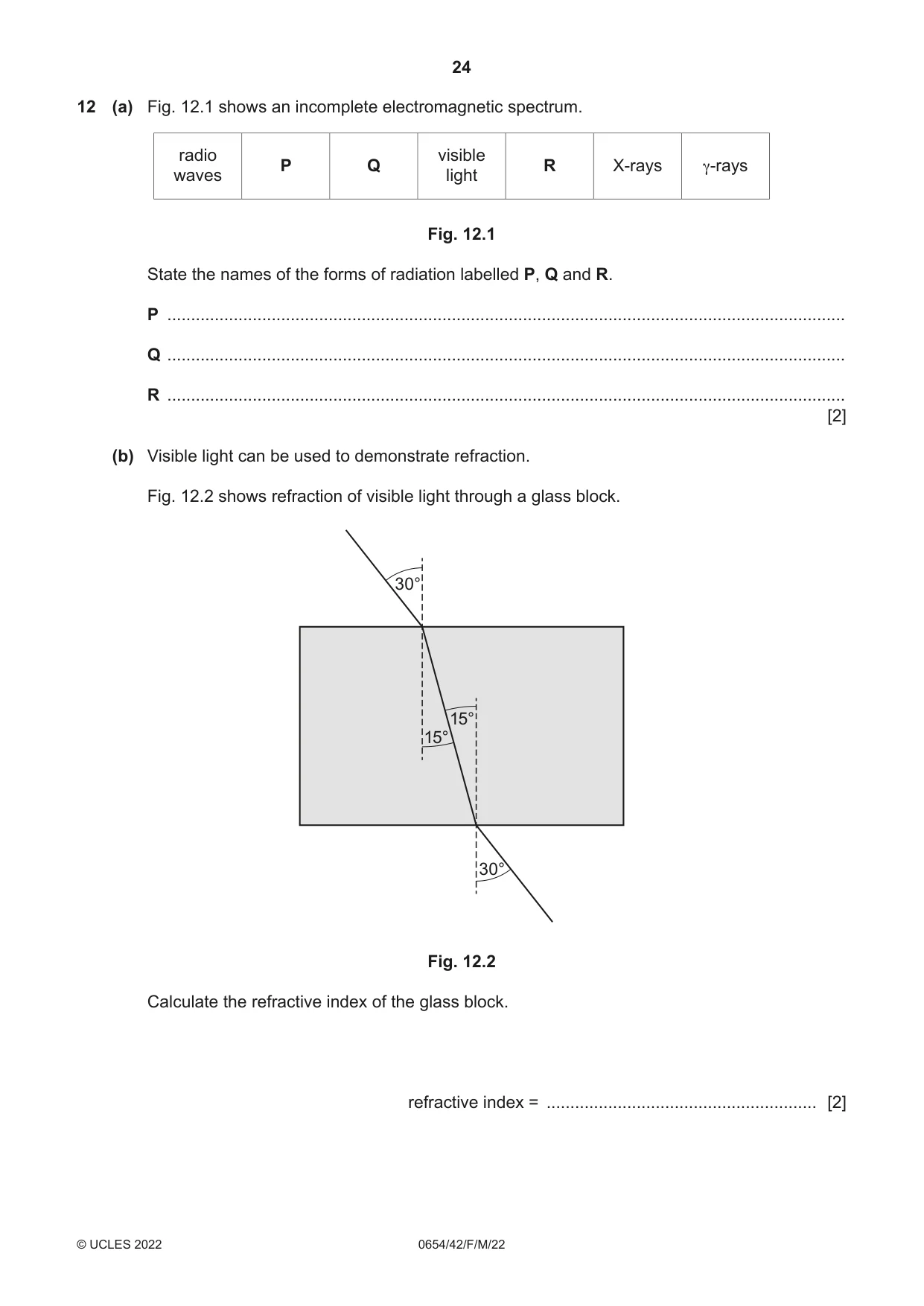 Cambridge IGCSE Sciences - Co-ordinated (Double) 0654 2022 Feb/March Paper 4 · Variant 2 question paper, page 24 of 28