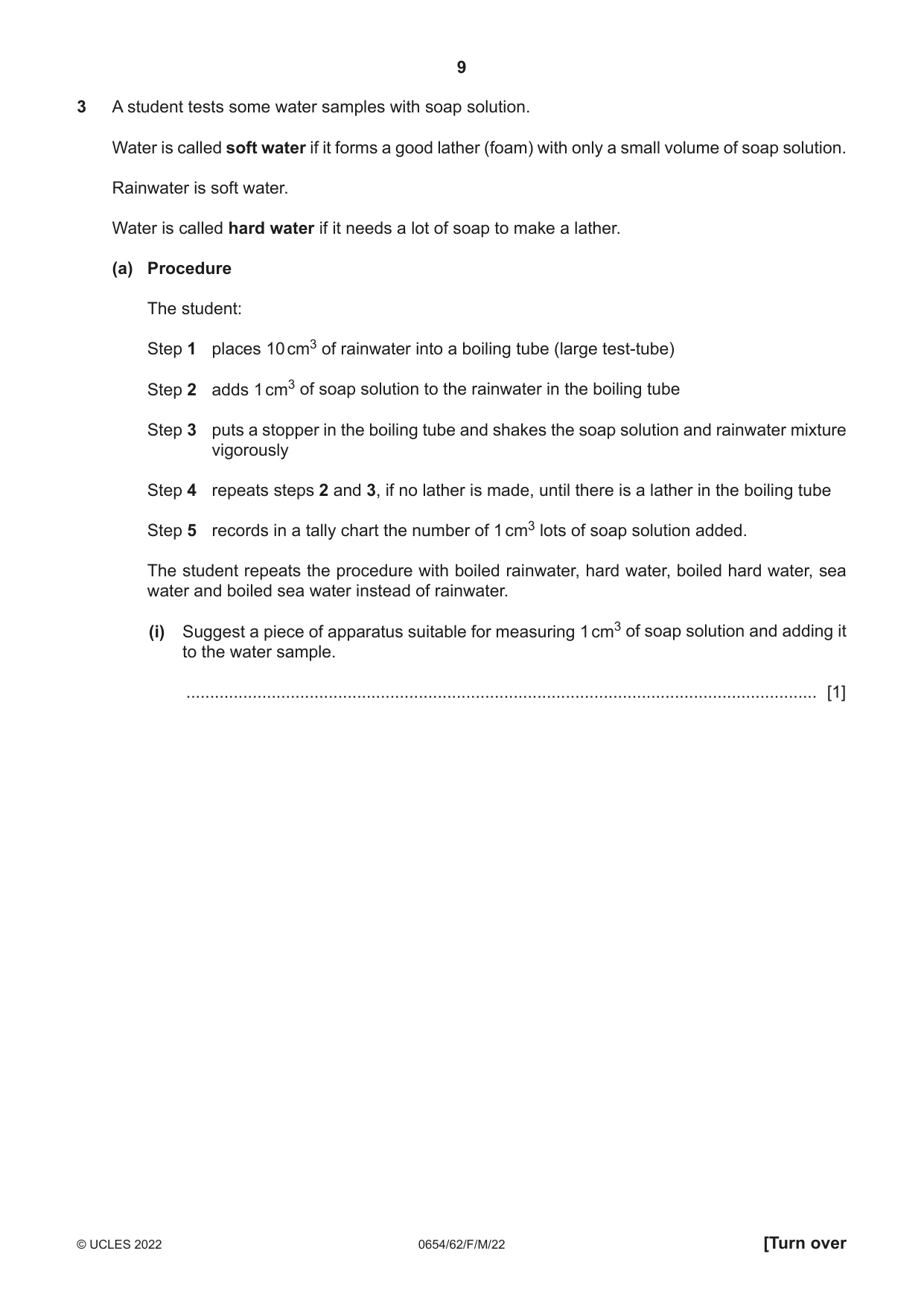 Cambridge IGCSE Sciences - Co-ordinated (Double) 0654 2022 Feb/March Paper 6 · Variant 2 question paper, page 9 of 24
