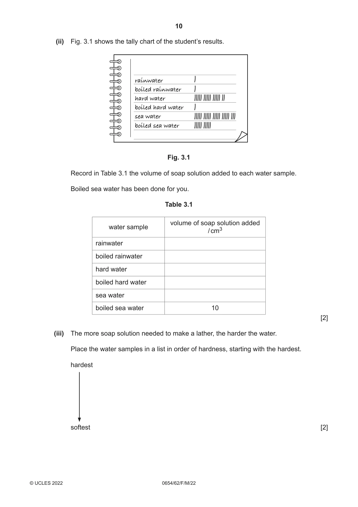 Cambridge IGCSE Sciences - Co-ordinated (Double) 0654 2022 Feb/March Paper 6 · Variant 2 question paper, page 10 of 24