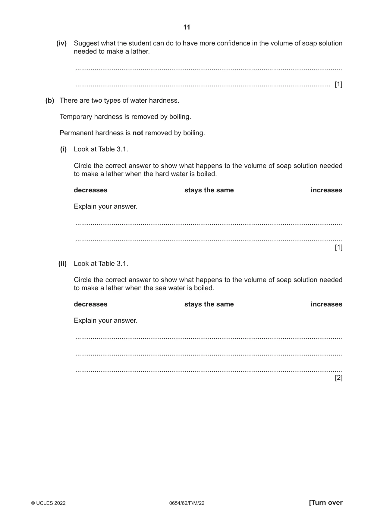 Cambridge IGCSE Sciences - Co-ordinated (Double) 0654 2022 Feb/March Paper 6 · Variant 2 question paper, page 11 of 24