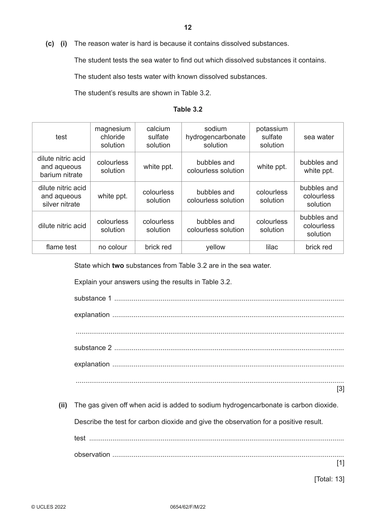 Cambridge IGCSE Sciences - Co-ordinated (Double) 0654 2022 Feb/March Paper 6 · Variant 2 question paper, page 12 of 24