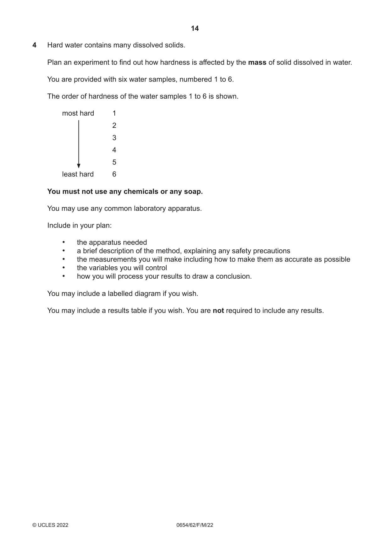 Cambridge IGCSE Sciences - Co-ordinated (Double) 0654 2022 Feb/March Paper 6 · Variant 2 question paper, page 14 of 24