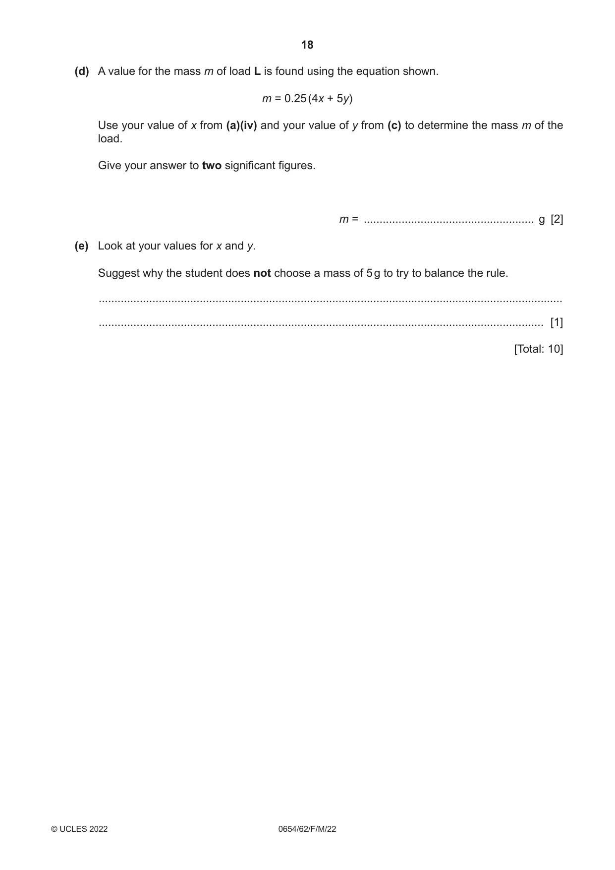Cambridge IGCSE Sciences - Co-ordinated (Double) 0654 2022 Feb/March Paper 6 · Variant 2 question paper, page 18 of 24