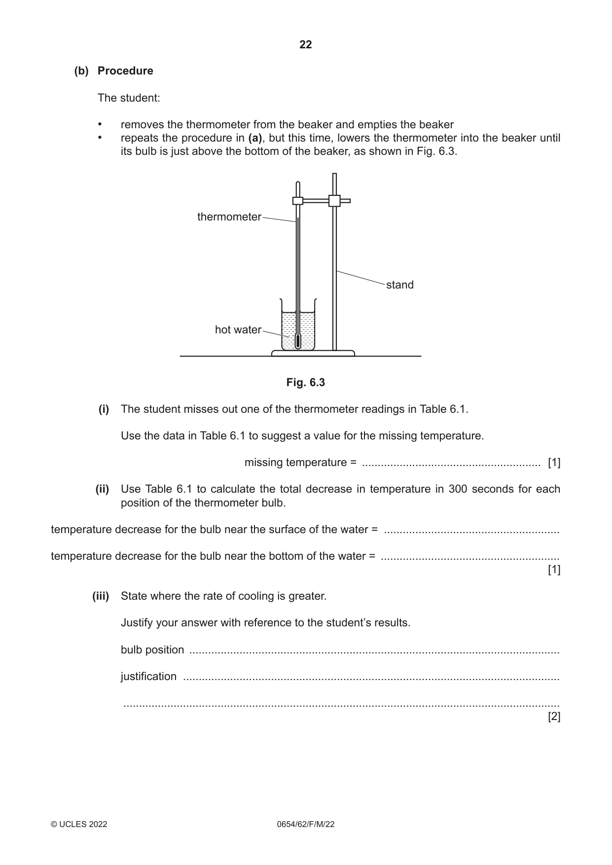 Cambridge IGCSE Sciences - Co-ordinated (Double) 0654 2022 Feb/March Paper 6 · Variant 2 question paper, page 22 of 24