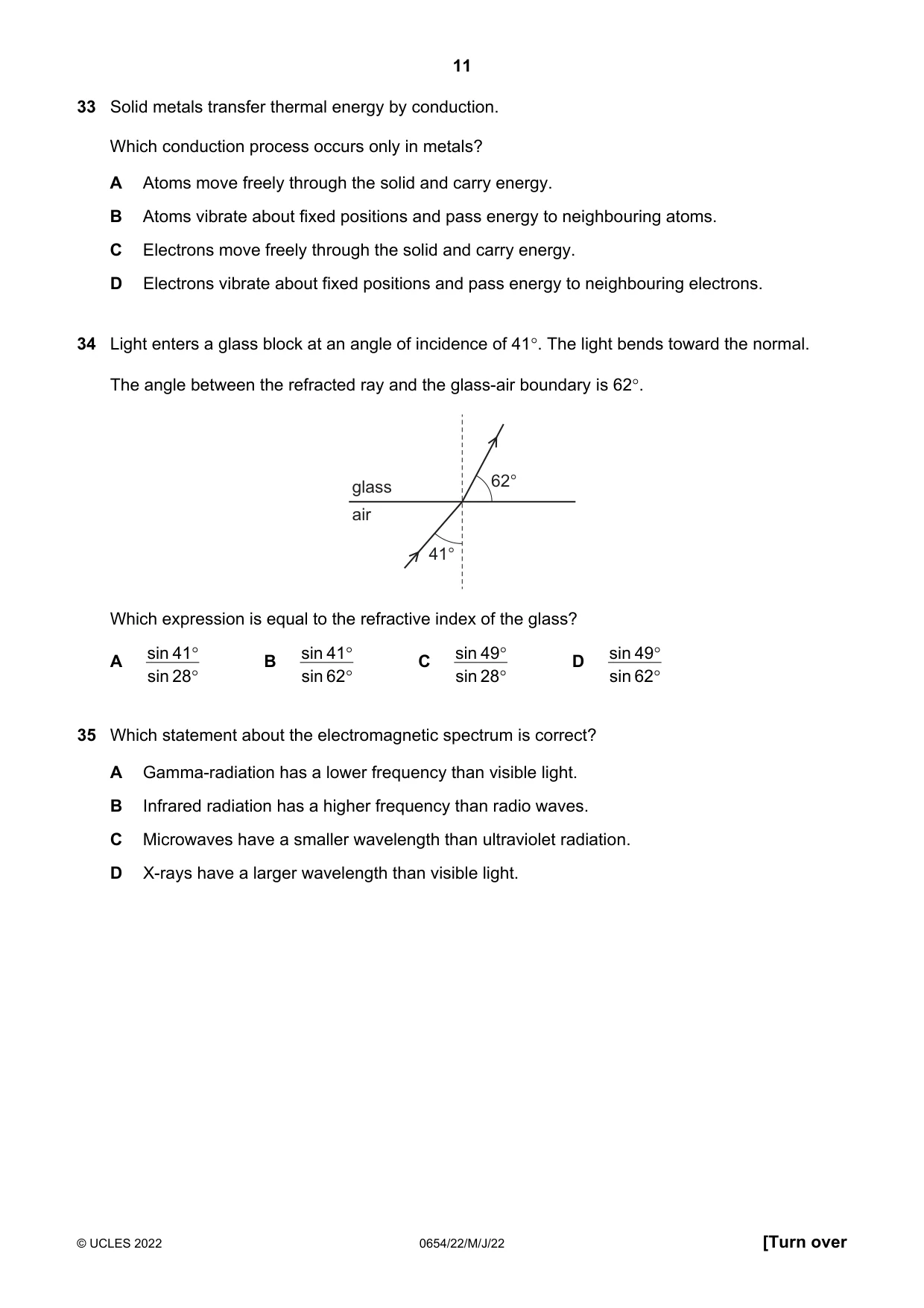 Cambridge IGCSE Sciences - Co-ordinated (Double) 0654 2022 May/June Paper 2 · Variant 2 question paper, page 11 of 16