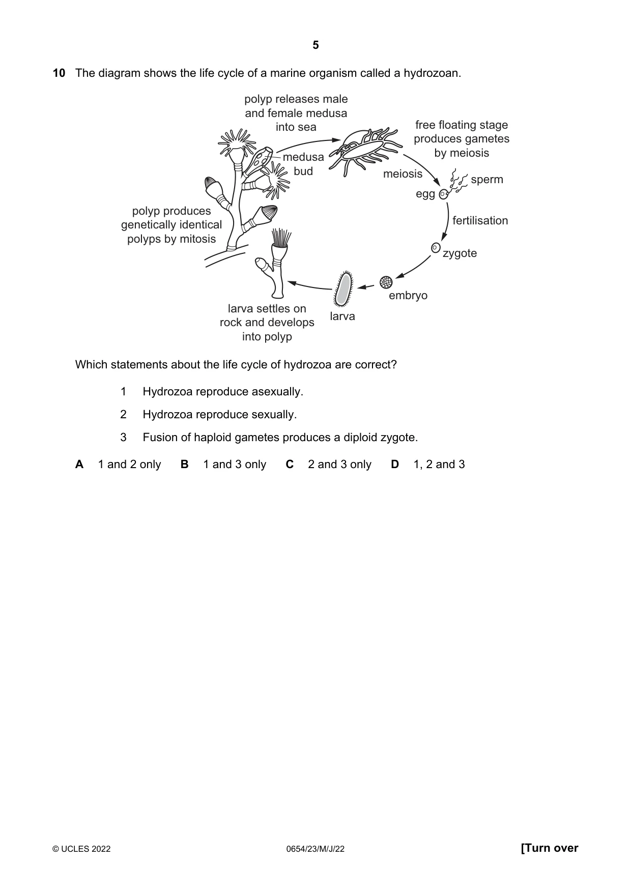 Cambridge IGCSE Sciences - Co-ordinated (Double) 0654 2022 May/June Paper 2 · Variant 3 question paper, page 5 of 16