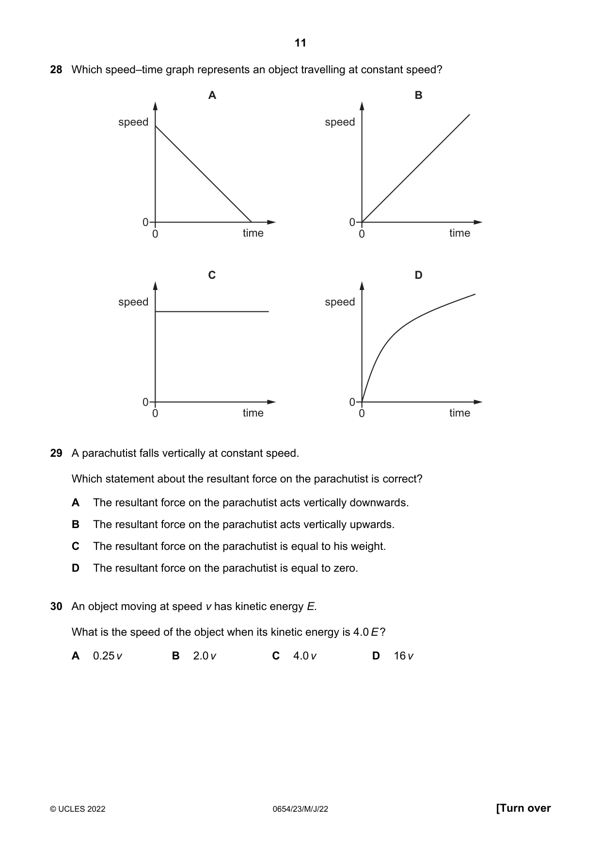 Cambridge IGCSE Sciences - Co-ordinated (Double) 0654 2022 May/June Paper 2 · Variant 3 question paper, page 11 of 16