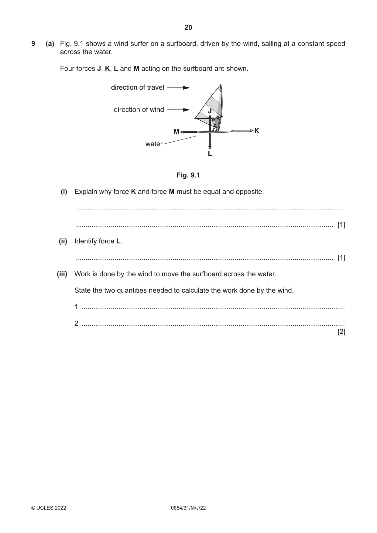Cambridge IGCSE Sciences - Co-ordinated (Double) 0654 2022 May/June Paper 3 · Variant 1 question paper, page 20 of 28