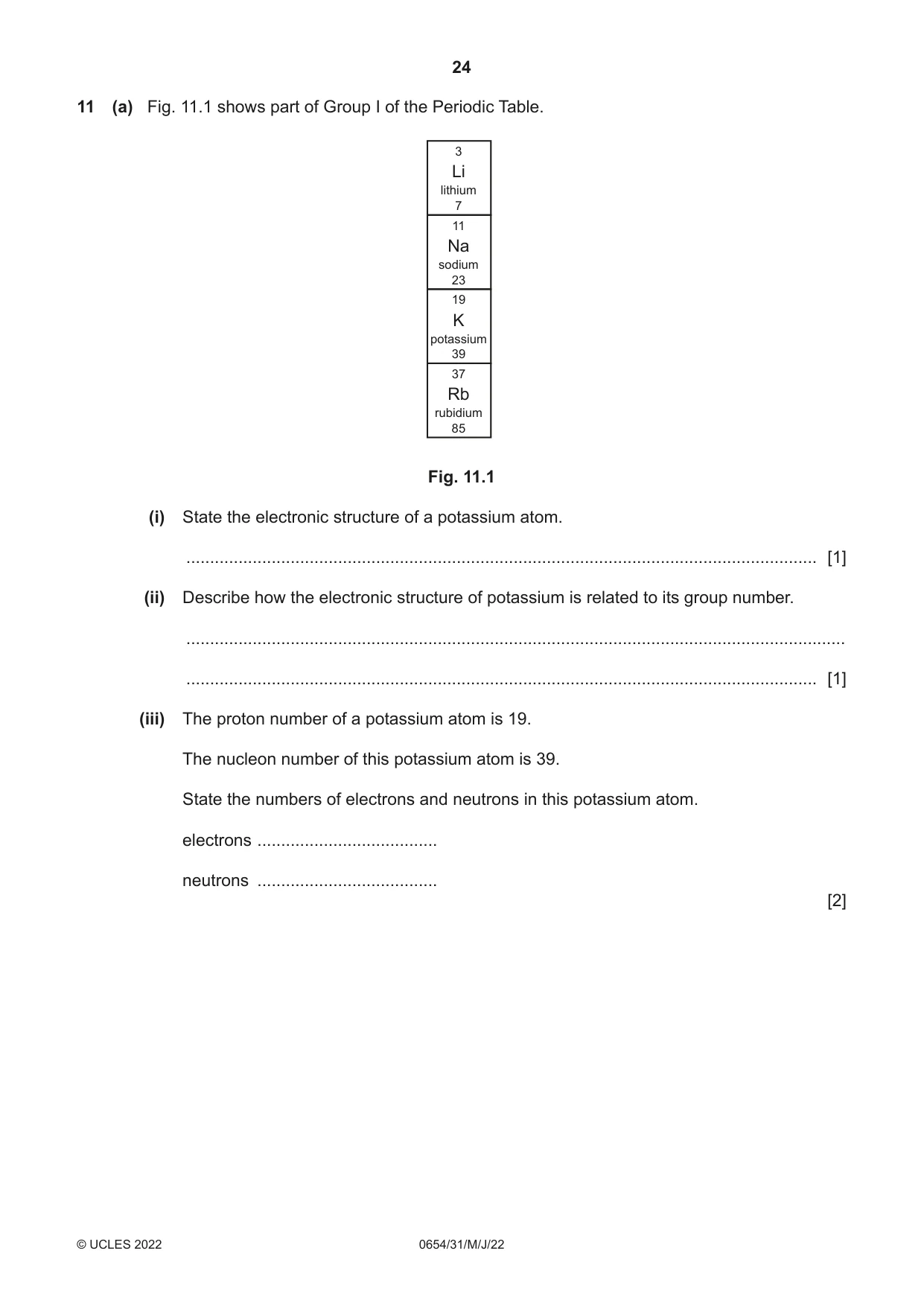 Cambridge IGCSE Sciences - Co-ordinated (Double) 0654 2022 May/June Paper 3 · Variant 1 question paper, page 24 of 28