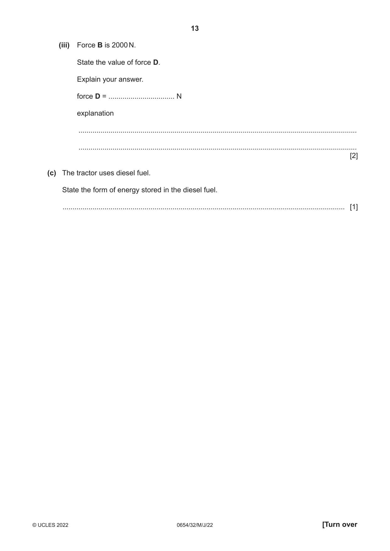 Cambridge IGCSE Sciences - Co-ordinated (Double) 0654 2022 May/June Paper 3 · Variant 2 question paper, page 13 of 32
