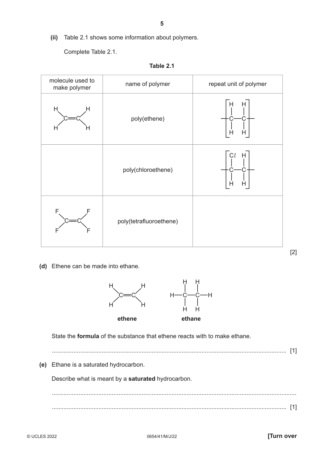 Cambridge IGCSE Sciences - Co-ordinated (Double) 0654 2022 May/June Paper 4 · Variant 1 question paper, page 5 of 36
