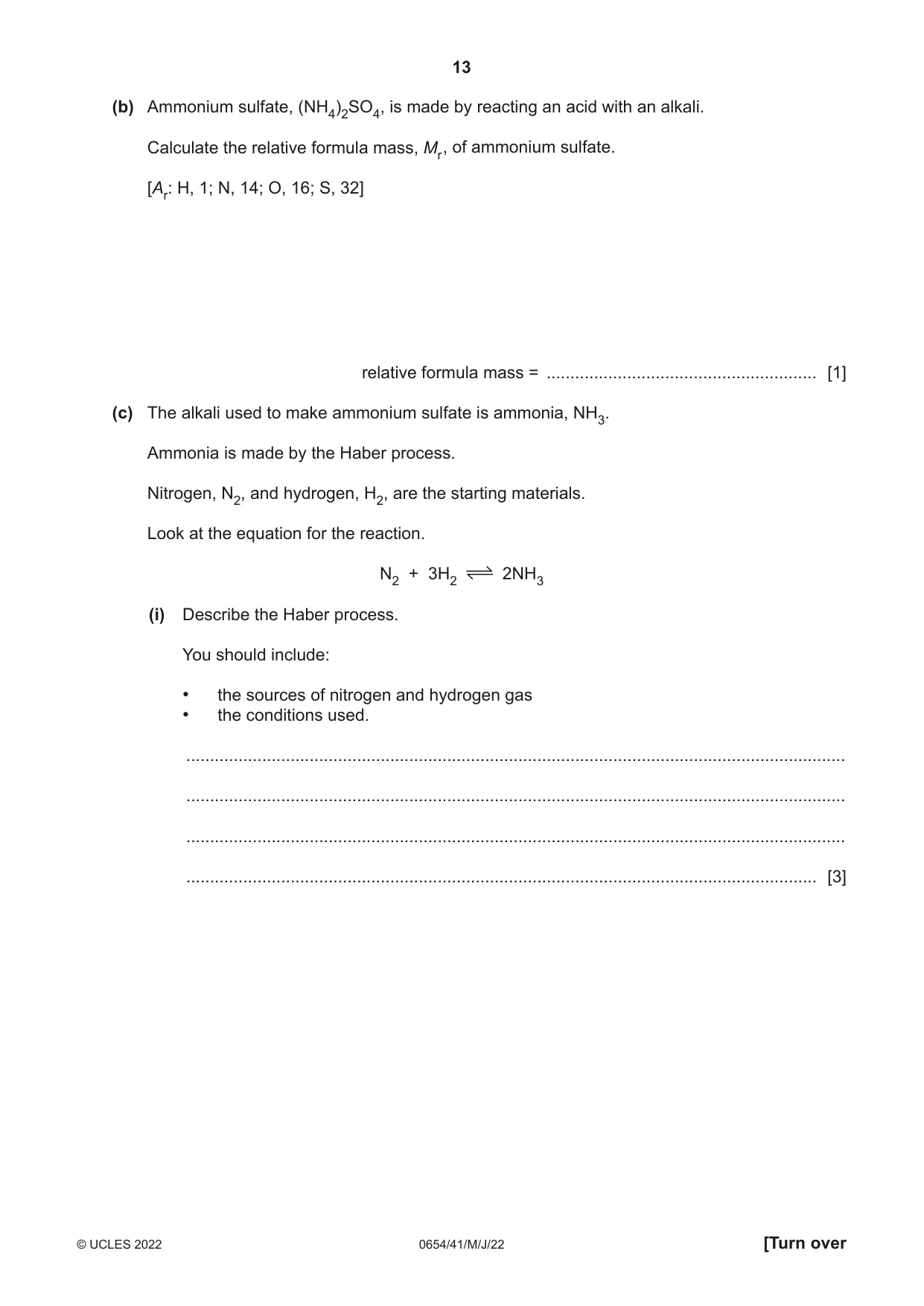 Cambridge IGCSE Sciences - Co-ordinated (Double) 0654 2022 May/June Paper 4 · Variant 1 question paper, page 13 of 36
