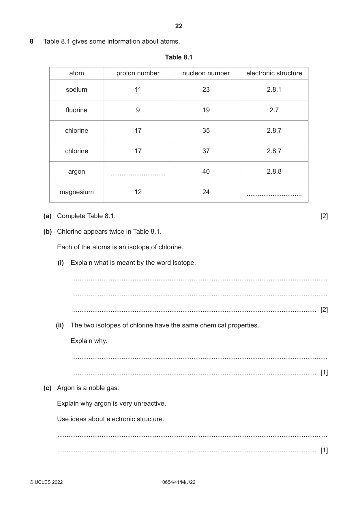 Cambridge IGCSE Sciences - Co-ordinated (Double) 0654 2022 May/June Paper 4 · Variant 1 question paper, page 22 of 36