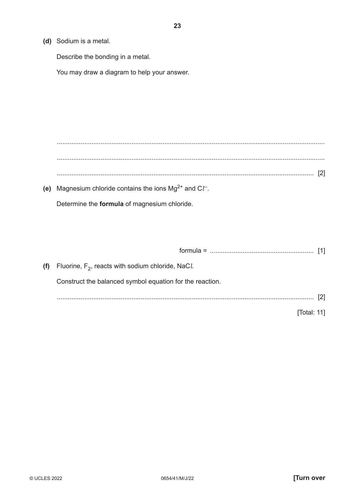 Cambridge IGCSE Sciences - Co-ordinated (Double) 0654 2022 May/June Paper 4 · Variant 1 question paper, page 23 of 36