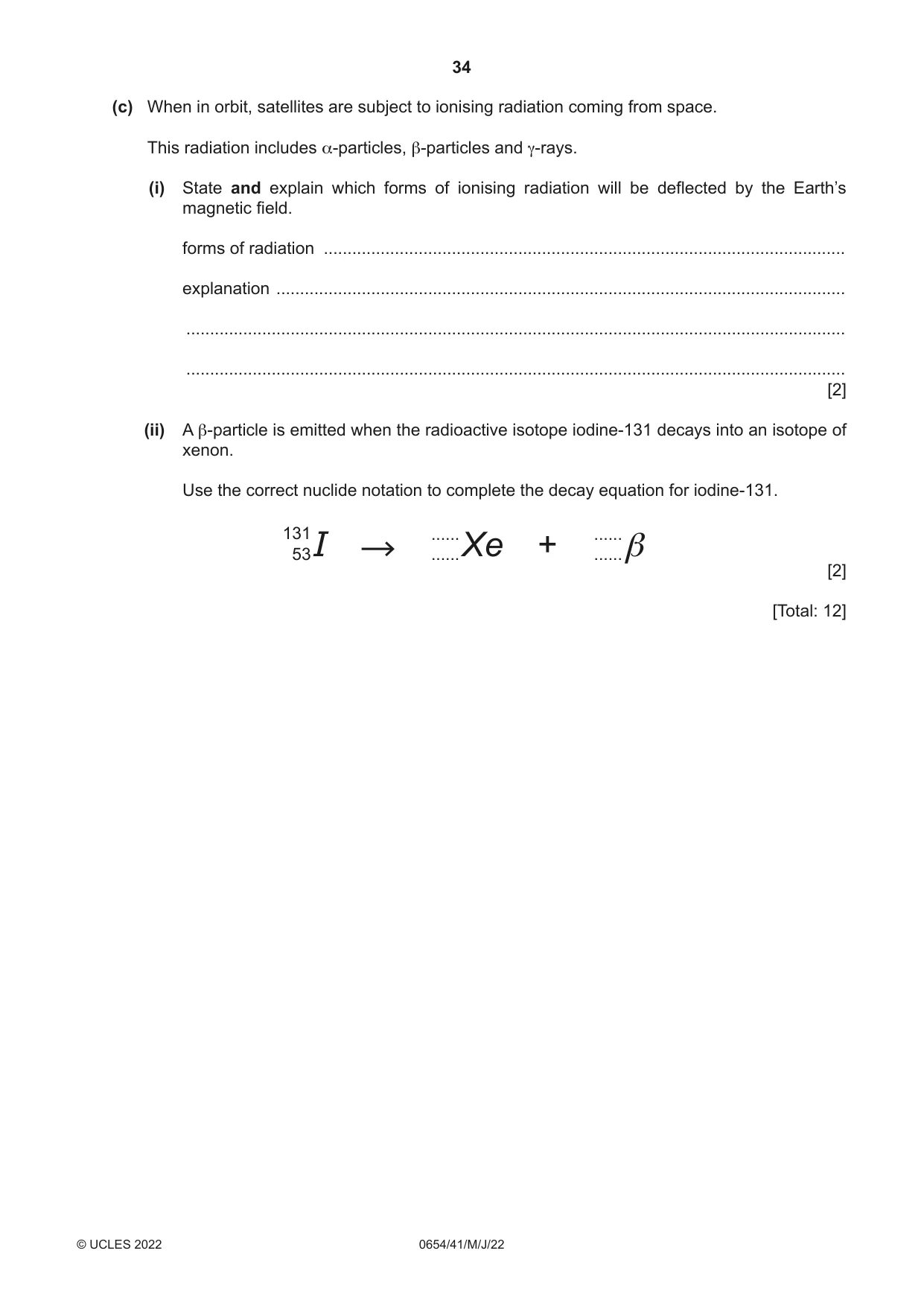 Cambridge IGCSE Sciences - Co-ordinated (Double) 0654 2022 May/June Paper 4 · Variant 1 question paper, page 34 of 36