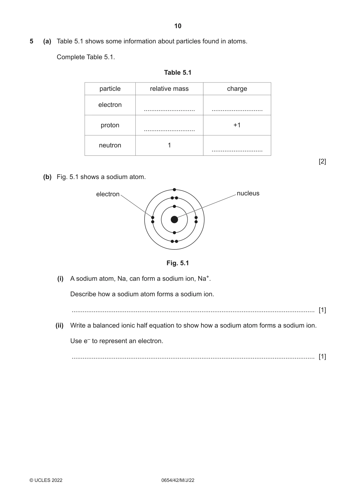 Cambridge IGCSE Sciences - Co-ordinated (Double) 0654 2022 May/June Paper 4 · Variant 2 question paper, page 10 of 28