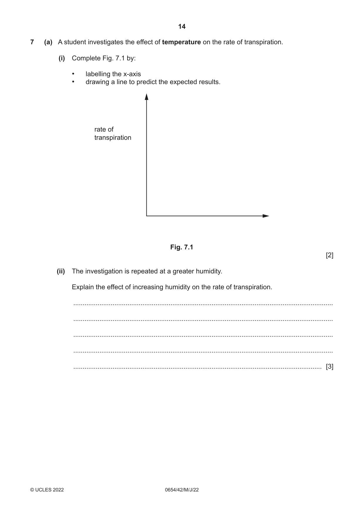 Cambridge IGCSE Sciences - Co-ordinated (Double) 0654 2022 May/June Paper 4 · Variant 2 question paper, page 14 of 28