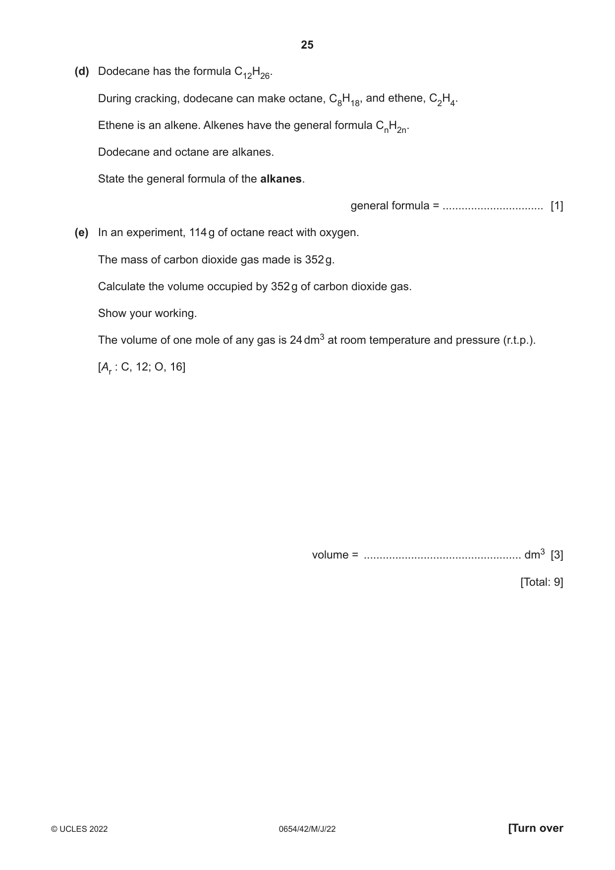 Cambridge IGCSE Sciences - Co-ordinated (Double) 0654 2022 May/June Paper 4 · Variant 2 question paper, page 25 of 28