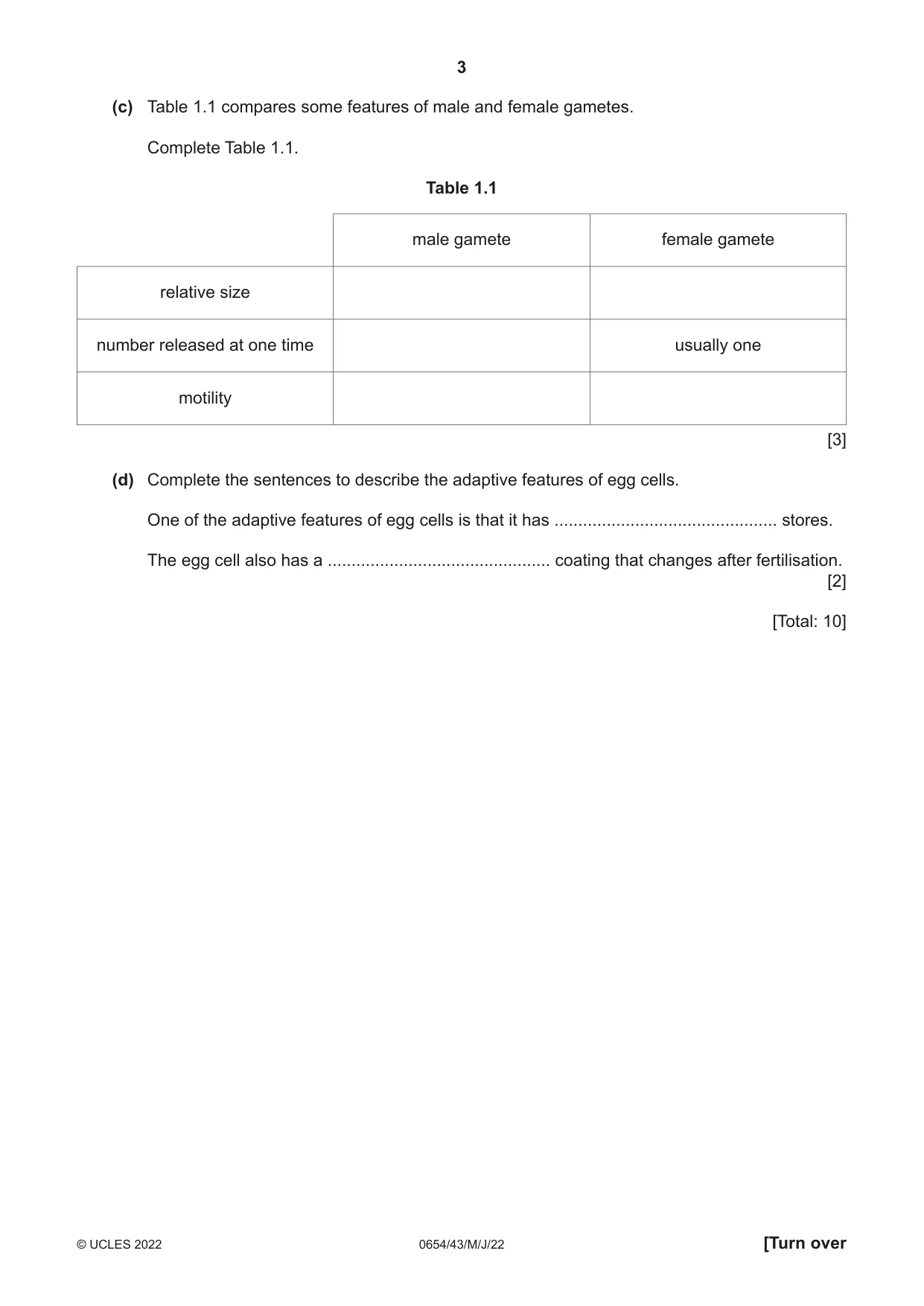 Cambridge IGCSE Sciences - Co-ordinated (Double) 0654 2022 May/June Paper 4 · Variant 3 question paper, page 3 of 36