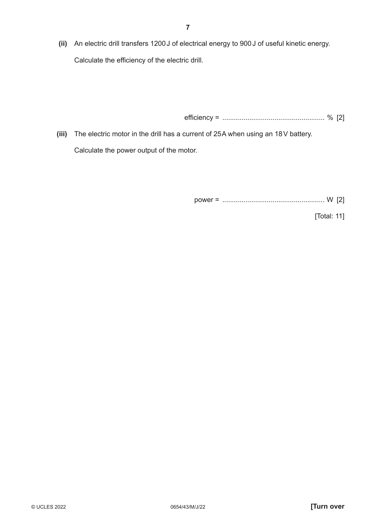 Cambridge IGCSE Sciences - Co-ordinated (Double) 0654 2022 May/June Paper 4 · Variant 3 question paper, page 7 of 36