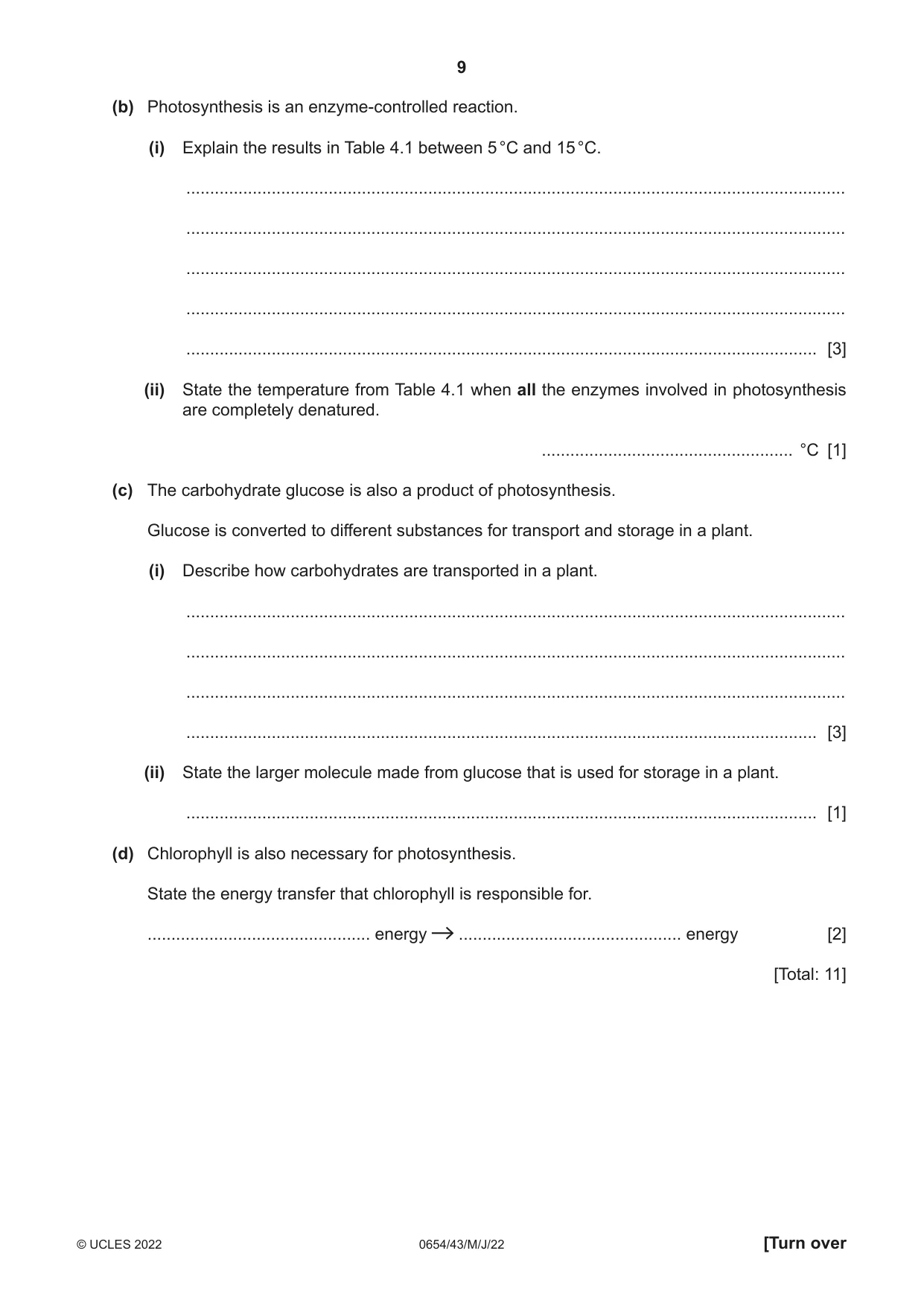 Cambridge IGCSE Sciences - Co-ordinated (Double) 0654 2022 May/June Paper 4 · Variant 3 question paper, page 9 of 36