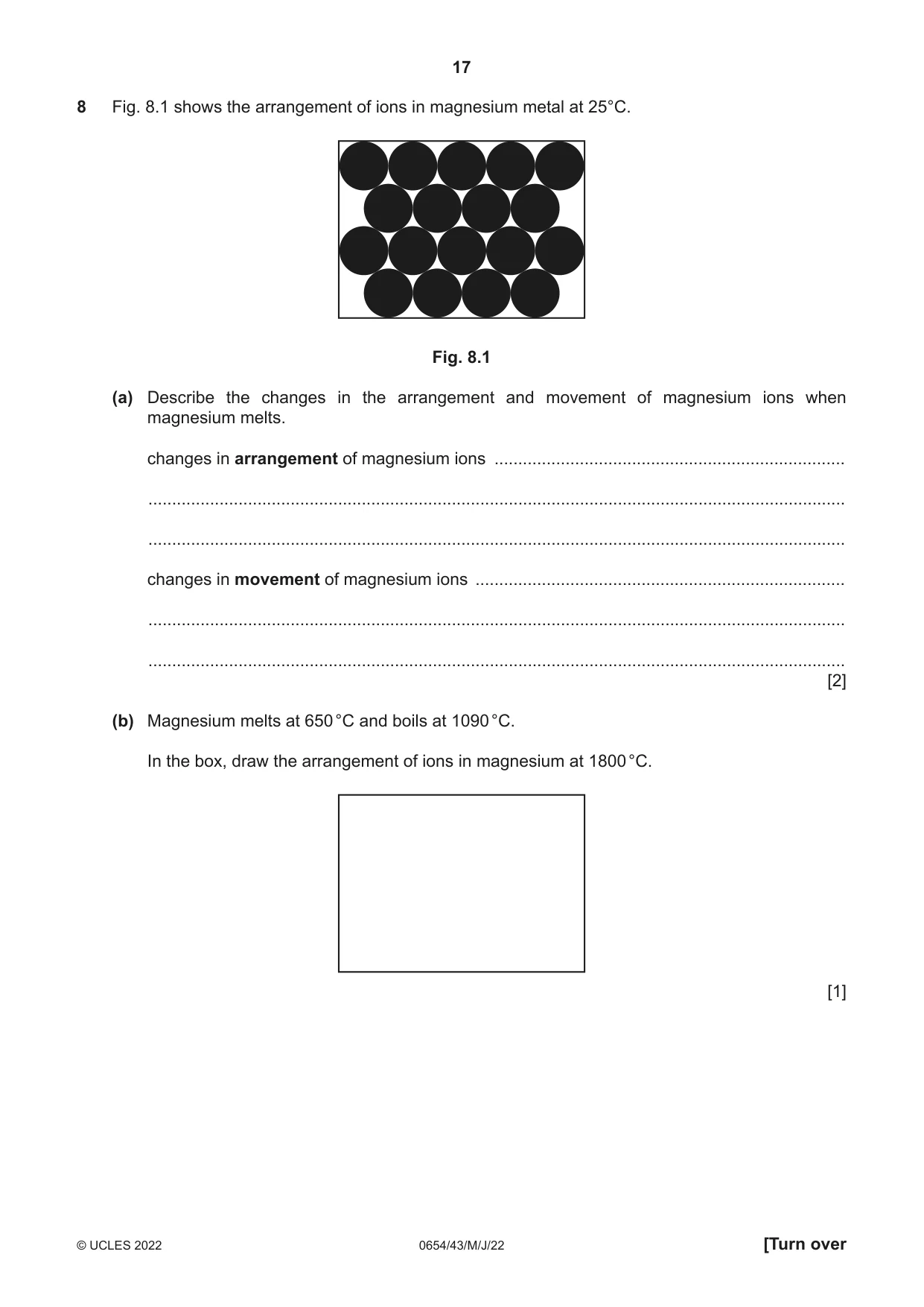 Cambridge IGCSE Sciences - Co-ordinated (Double) 0654 2022 May/June Paper 4 · Variant 3 question paper, page 17 of 36